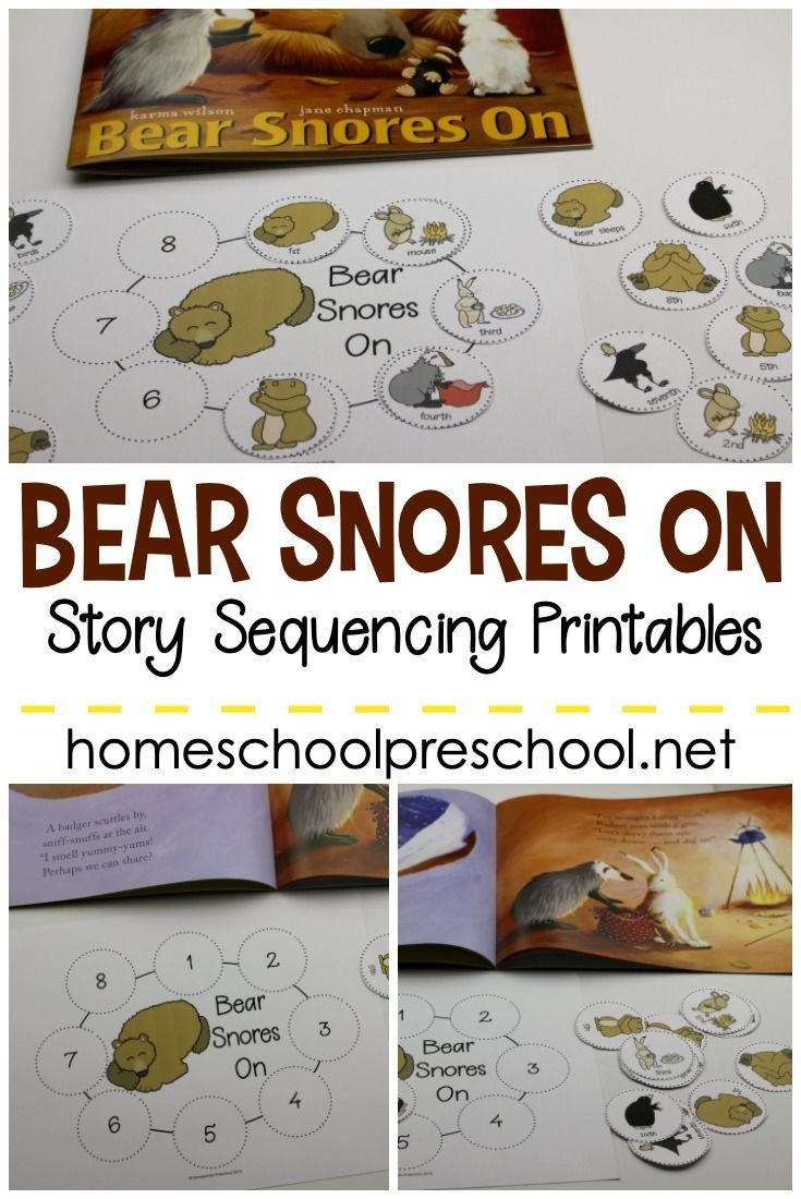 Bear Snores On Sequencing Cards for Printable Bear Snores On Activities