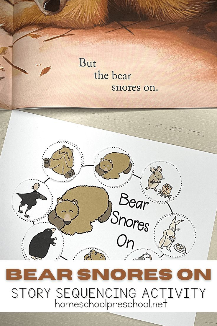 Bear Snores On Sequencing Cards pertaining to Printable Bear Snores On Activities