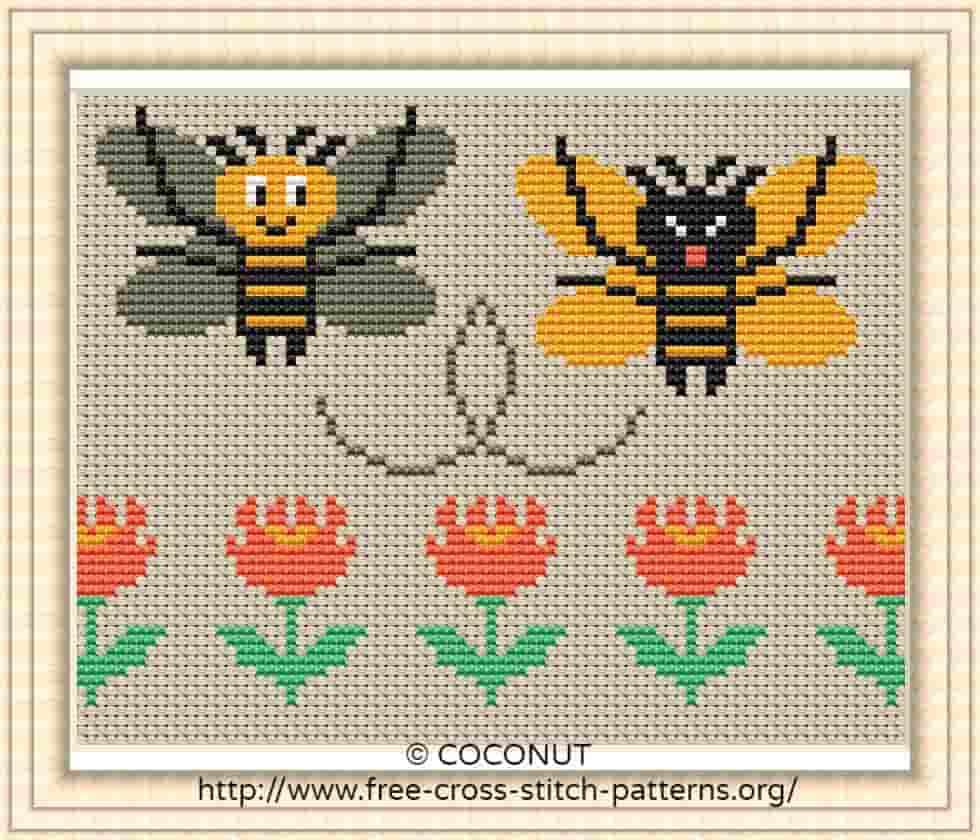 Bee, Free And Easy Printable Cross Stitch Pattern | Free Cross with regard to Free Printable Cross Stitch Charts