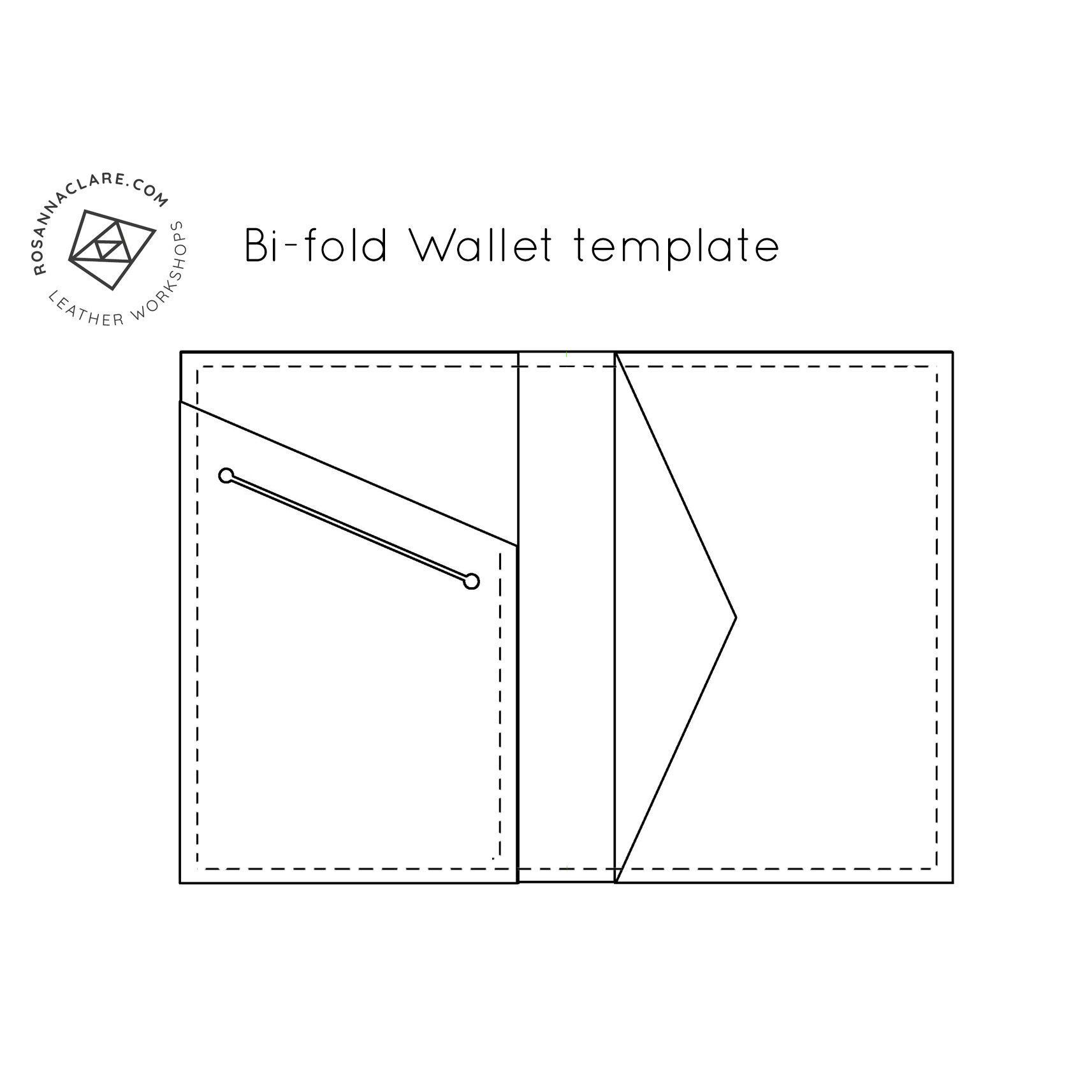 Bi-Fold Wallet Template — Rosanna Clare Leather Workshops intended for Free Printable Wallet Patterns