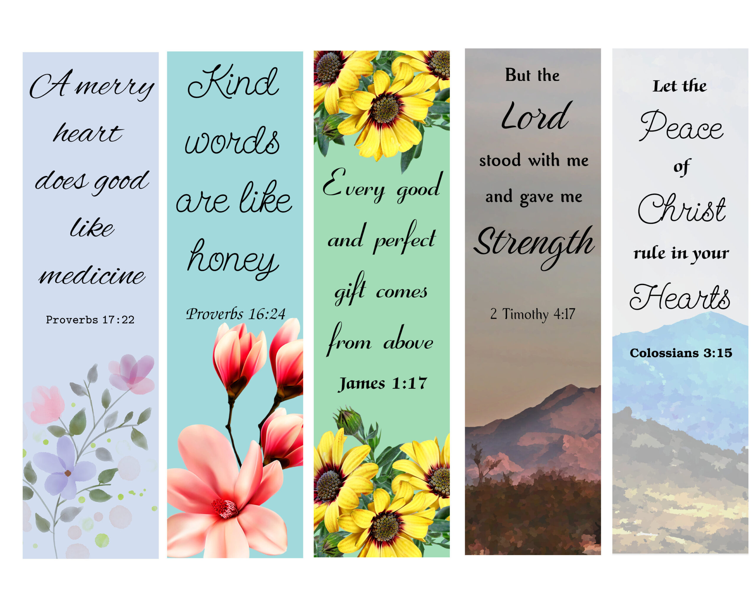 Bible Verse Bookmarks, Printable Bookmarks, Scripture, Bible in Free Printable Christian Bookmarks