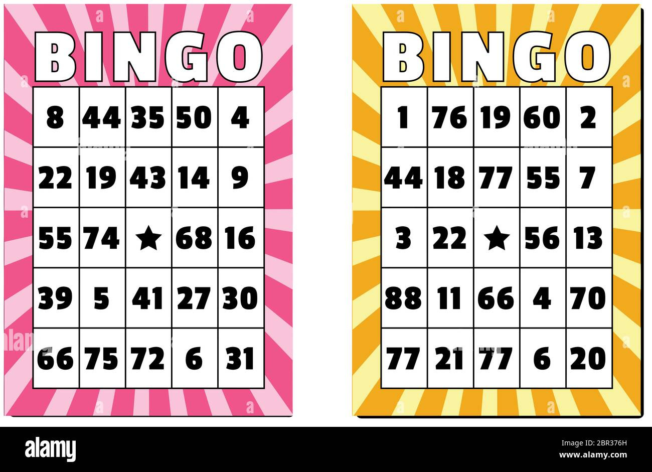 Bingo Card Numbers Gambling Activity Luck Illustration Colorful in Bingo Cards with Numbers