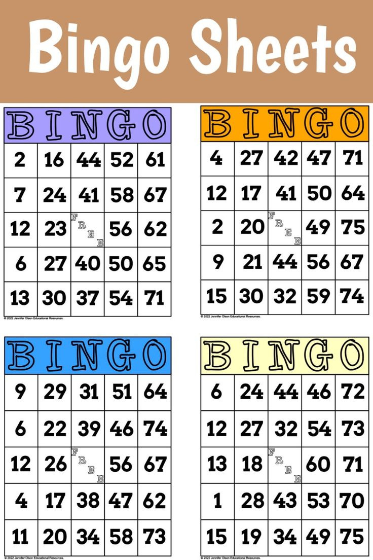 Bingo Sheets in Free Printable Bingo Cards 1-75