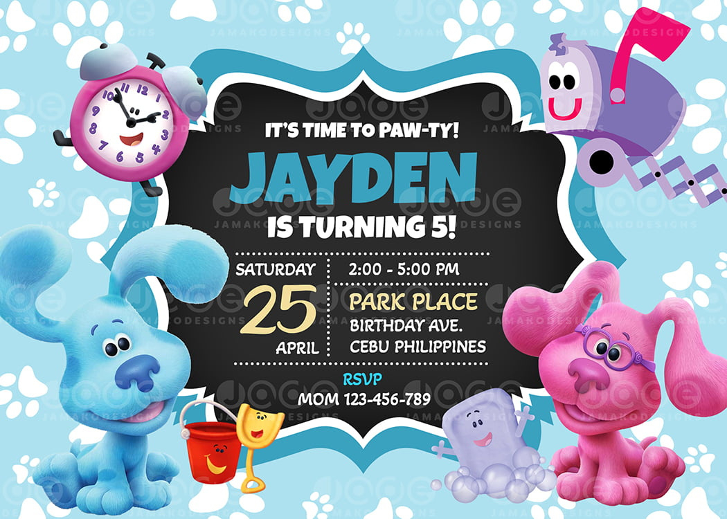 Blue'S Clues Birthday Invitation Personalize 4 X 6 Or 5 X 7 Free with Free Printable Blues Clues Birthday Invitations