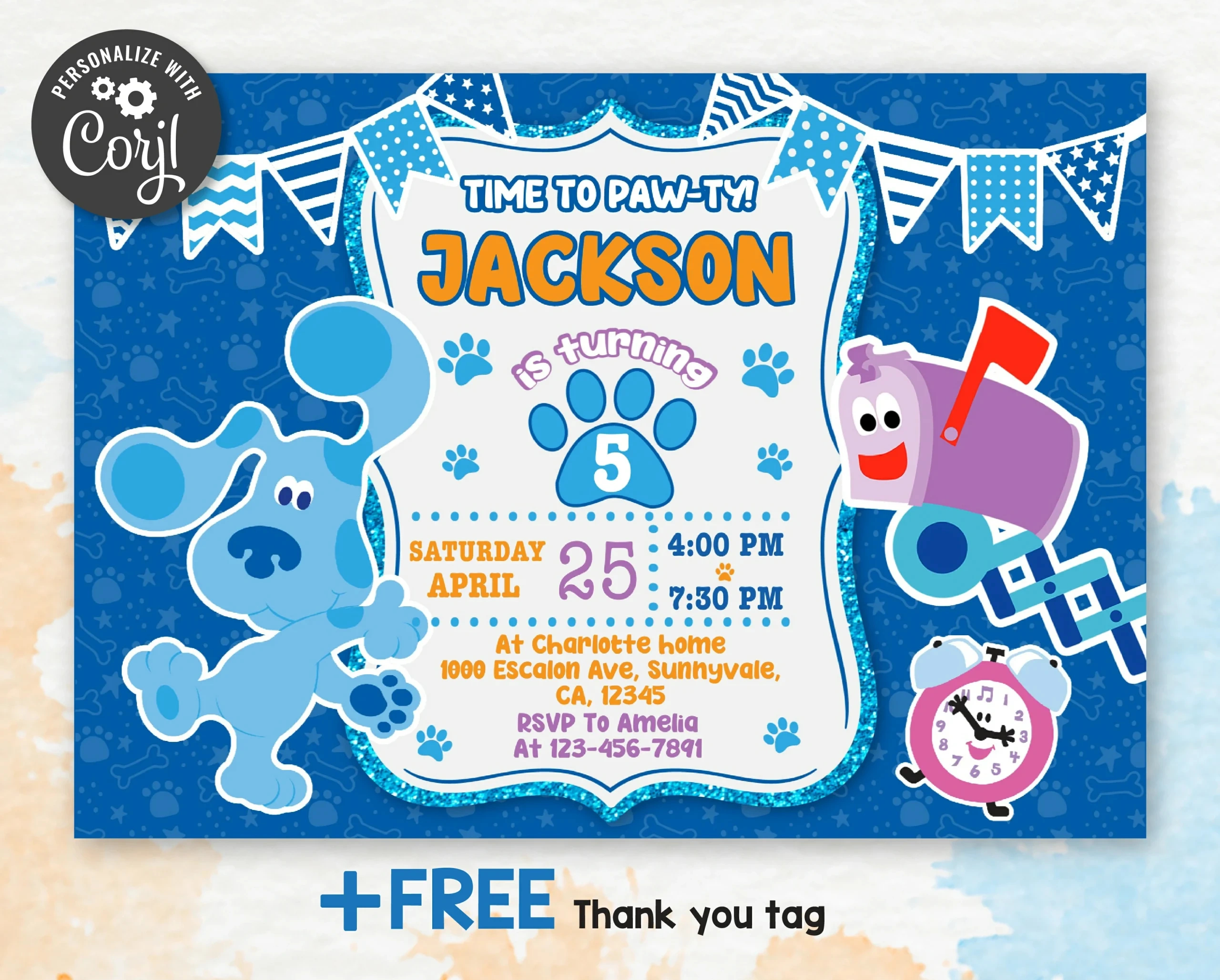 Blues Clues Birthday Party Invitation - Amazinginvite throughout Free Printable Blues Clues Birthday Invitations