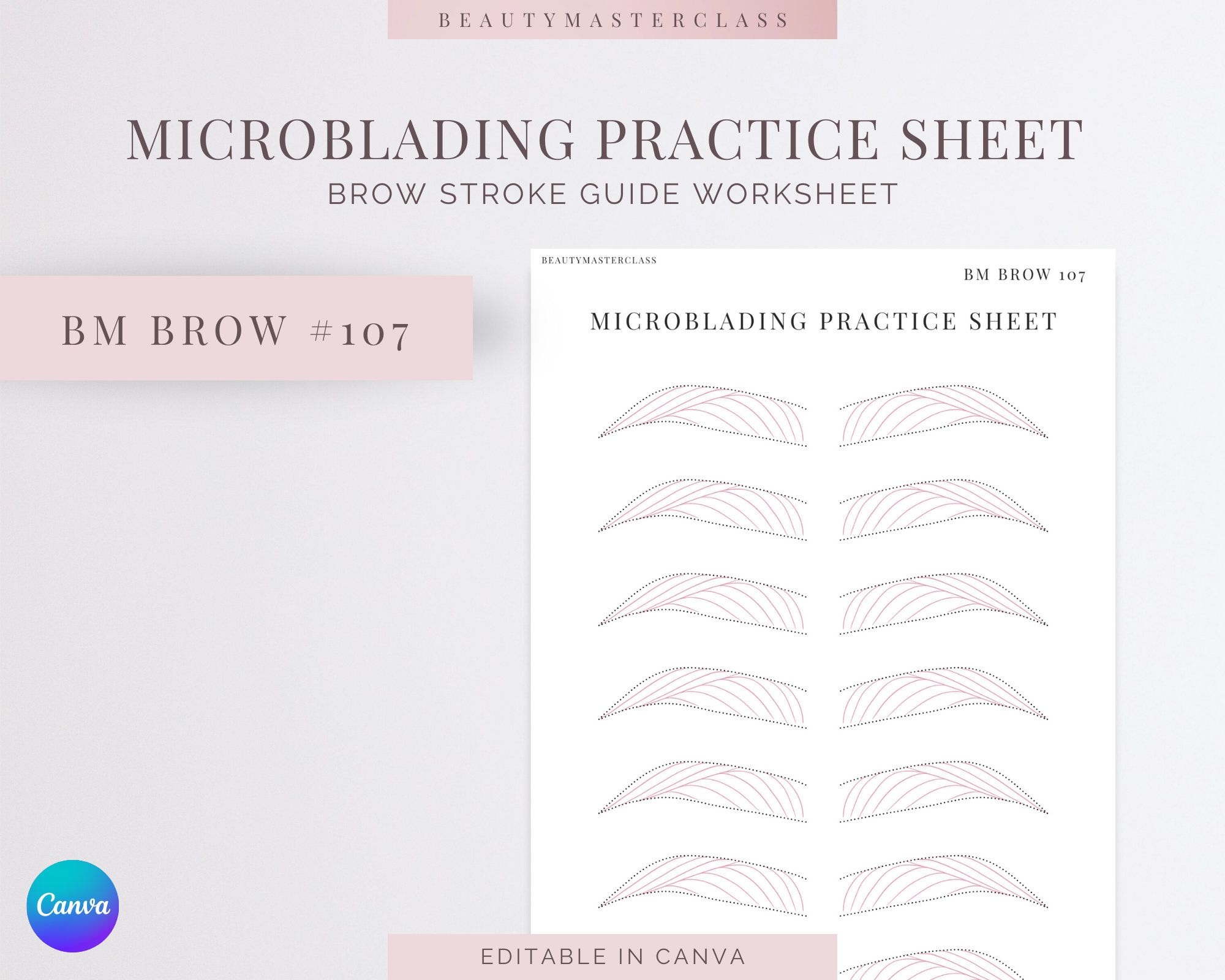 Bmbrow107 Microblading Practice Worksheet Editable Worksheet For inside Printable Microblading Practice Sheets