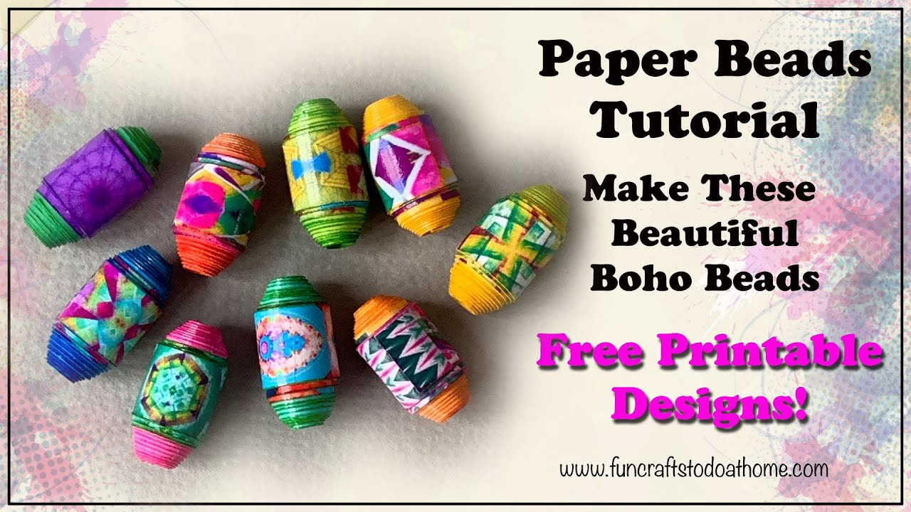 Boho Paper Beads - Hot Colours - Free Printables! Make These Paper Beads With Me. within Free Printable Paper Bead Template