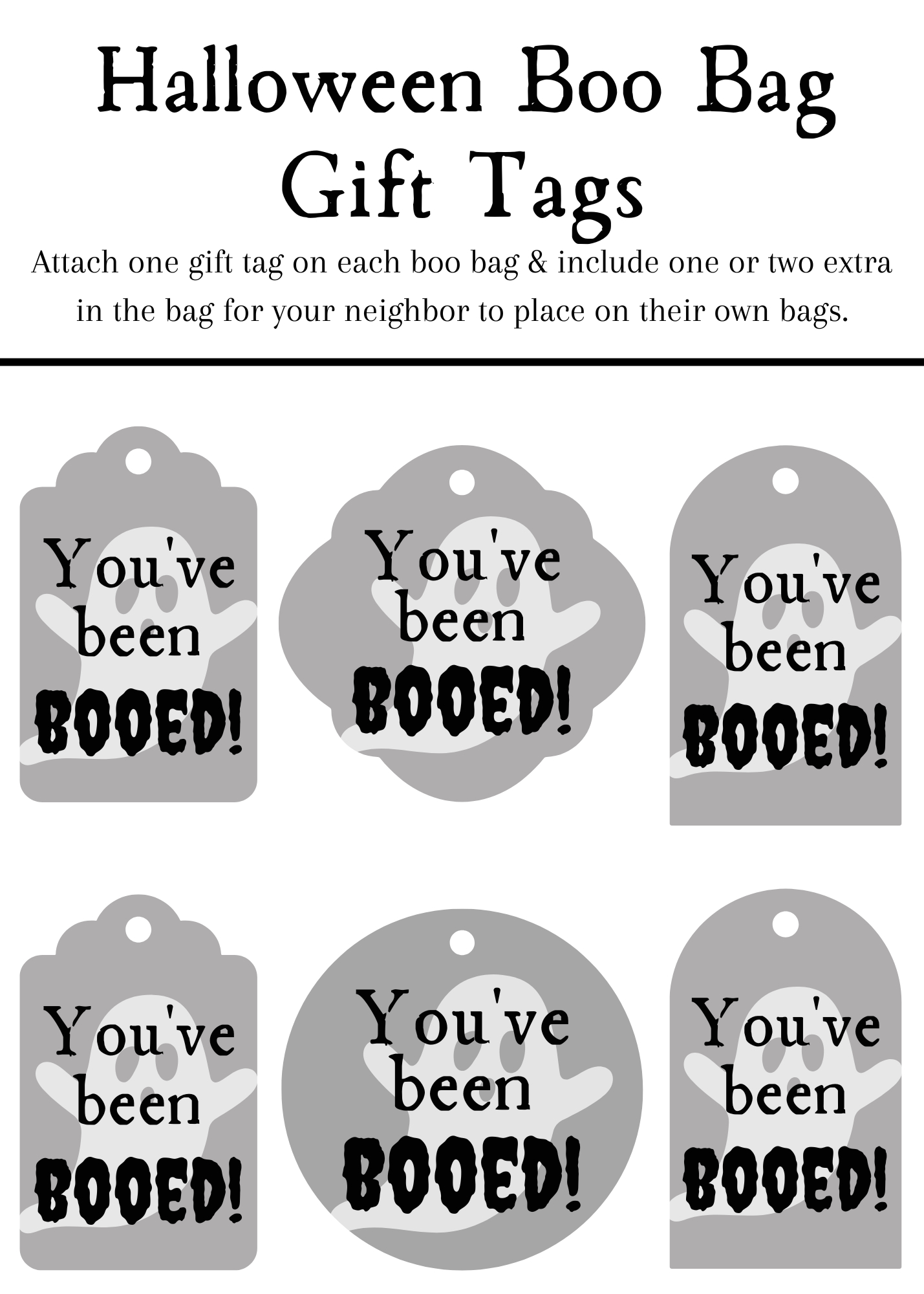 Boo&amp;quot; Your Neighbor With These Free Kits! - Life As A Leo Wife regarding Boo Bag Tags Printable Free