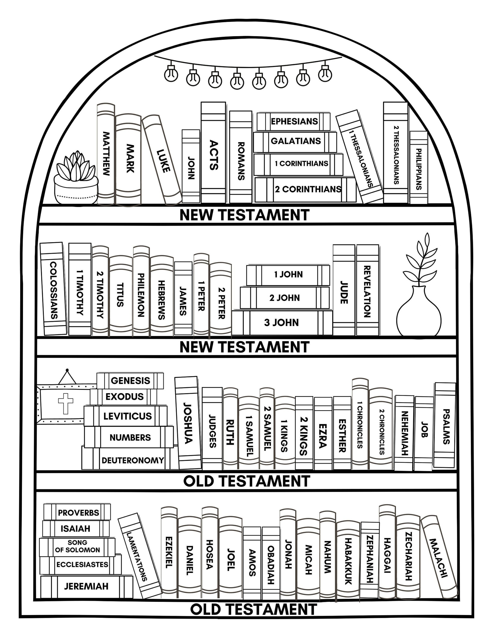 Books Of The Bible Printable Free Coloring - Shop On Pinterest pertaining to Bible Bookshelf Printable Free