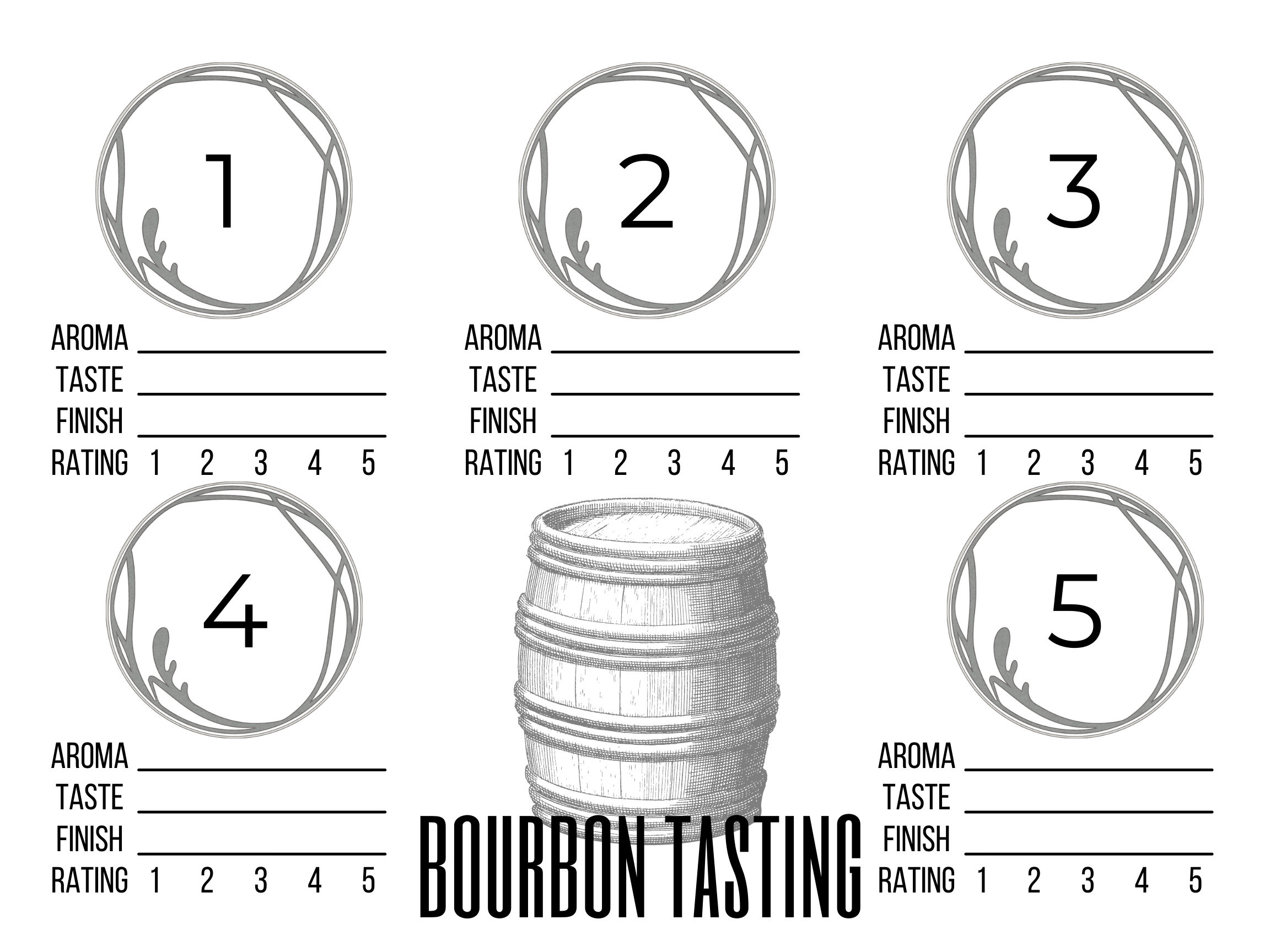 Bourbon Tasting Mat Printable Instant Download - Etsy regarding Free Printable Bourbon Tasting Mat