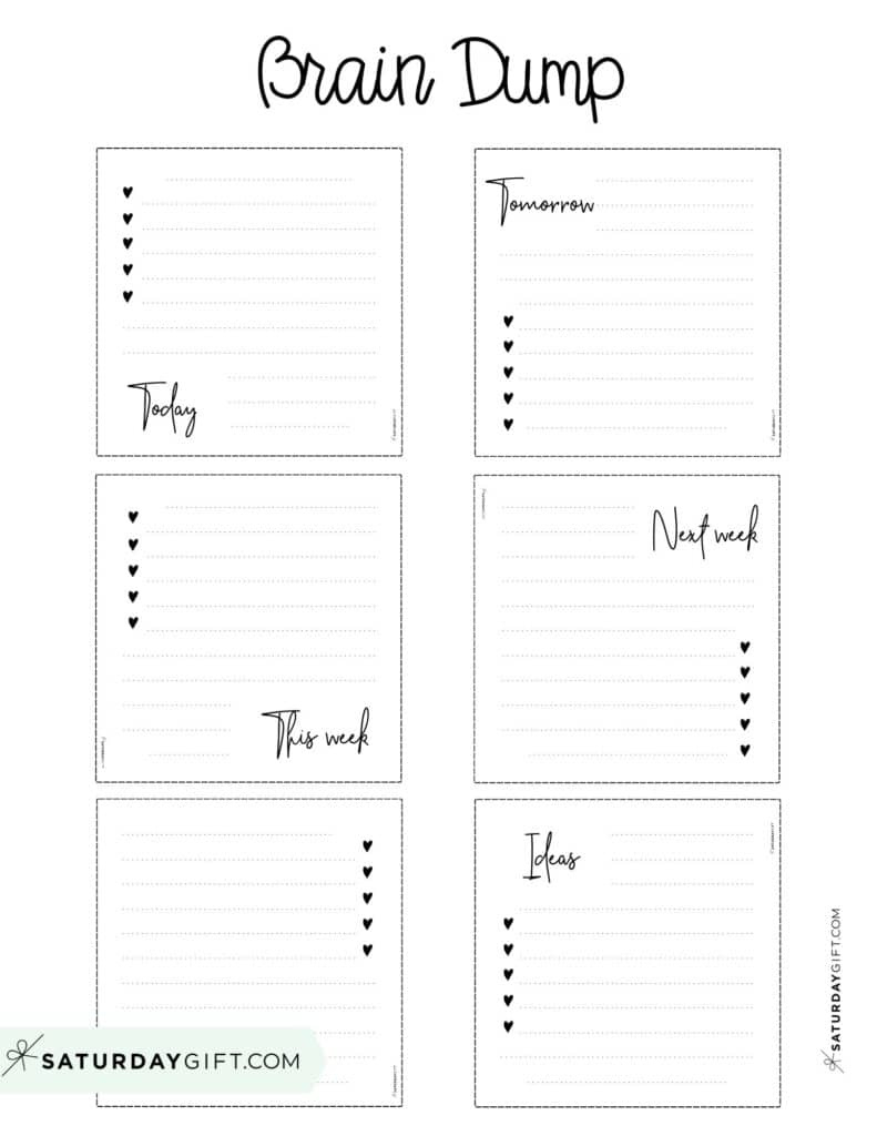 Brain Dump Worksheet - 23 Cute &amp;amp; Free Printables - with regard to Free Brain Dump Printable