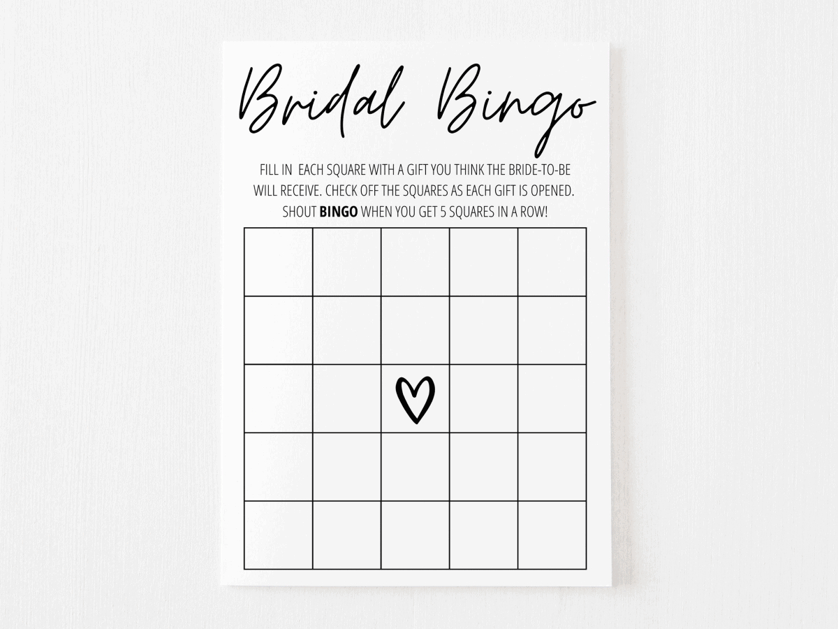 Bridal Shower Bingo Free Printable | Modern Moh in Free Printable Bingo Cards For Bridal Shower