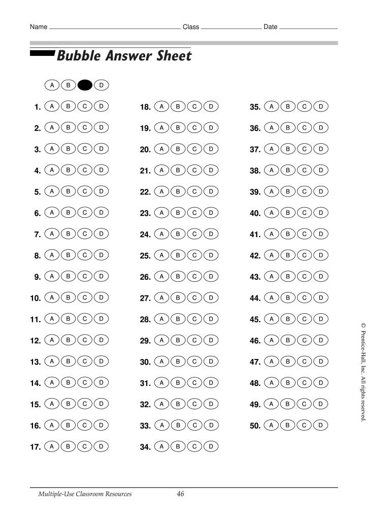 Bubble Sheet Generator - Fill Online, Printable, Fillable, Blank pertaining to Free Printable Scantron Sheet