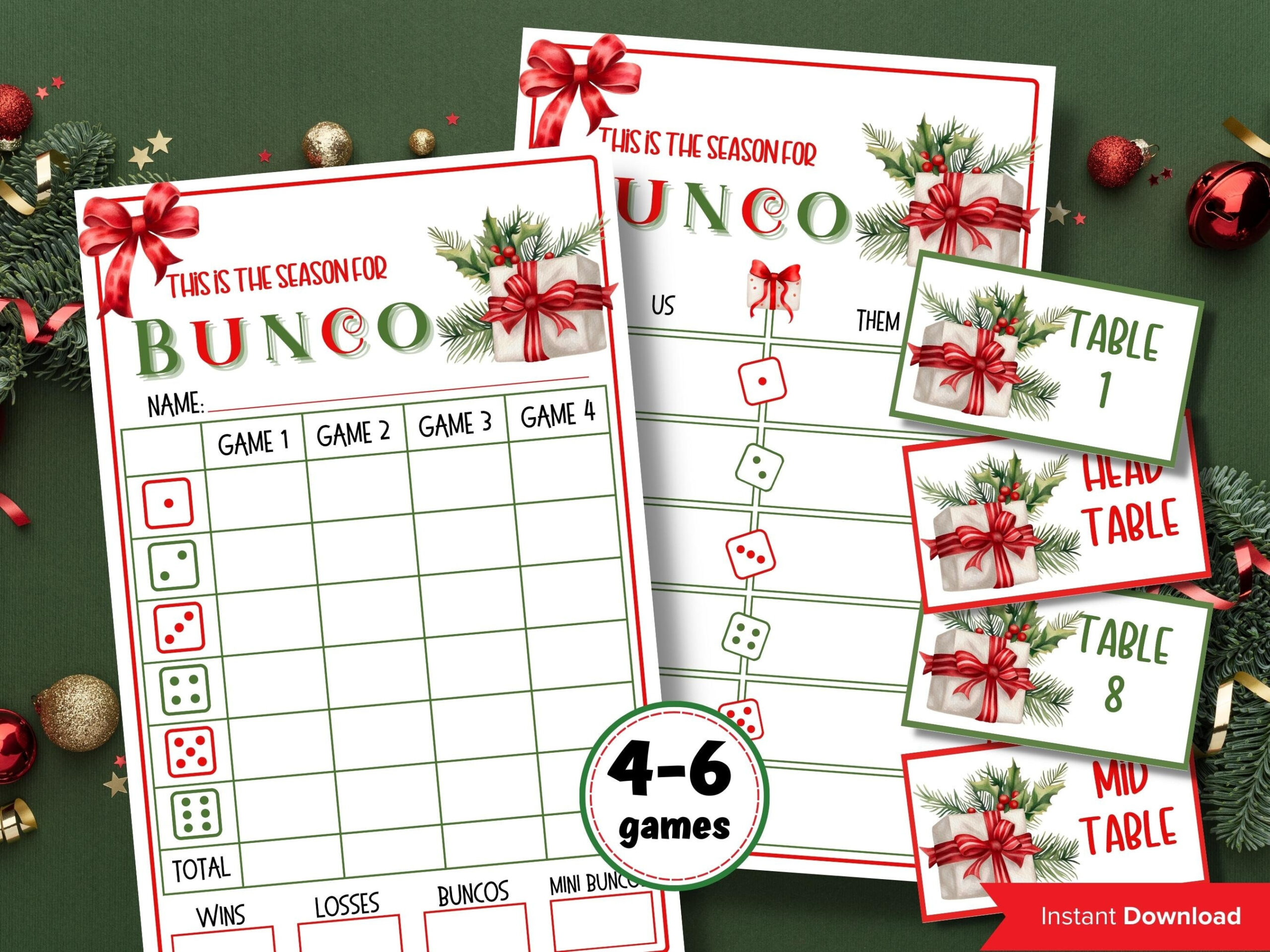 Bunco Night I Printable Christmas Bunco Score Sheet Christmas in Free Printable Christmas Bunco Score Cards