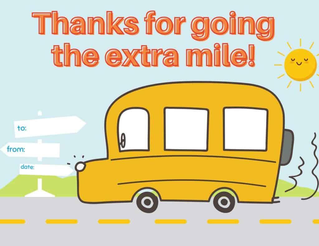 Bus Driver Thank You Printable - South Georgia Style in Bus Driver Thank You Card Free Printable