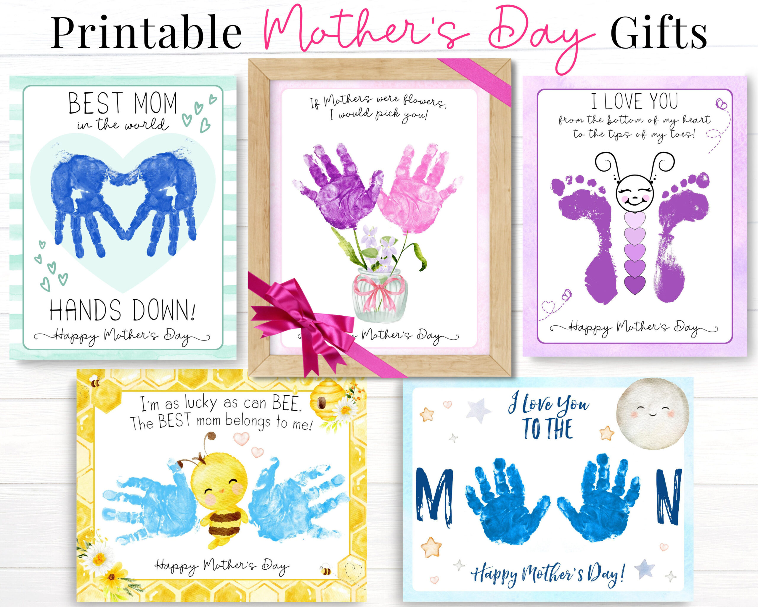 Buy Mother&amp;#039;S Day Gift, Printable Handprint Crafts From Kids, Set in Mother&amp;amp;#039;s Day Handprint Printables