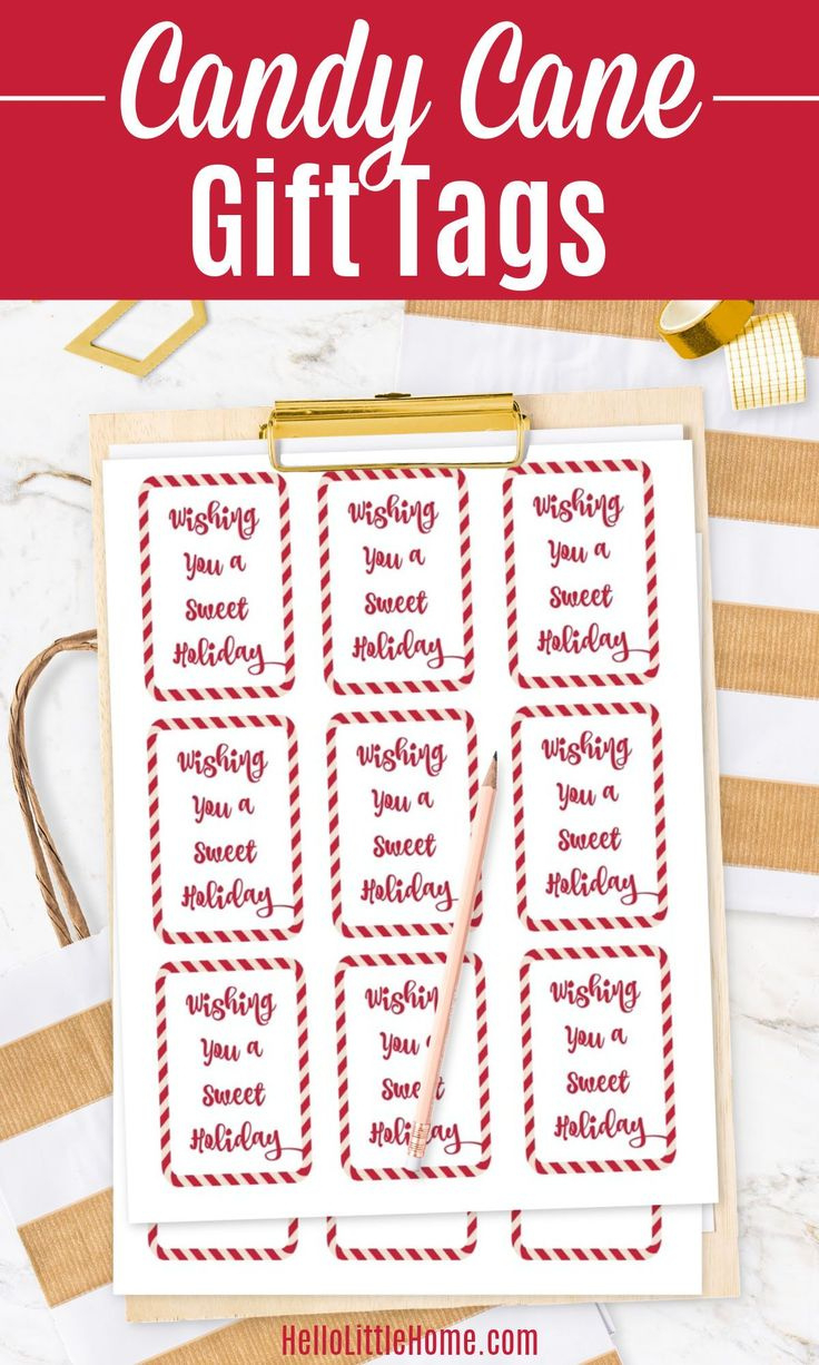 Candy Cane Gift Tags (Free Printable) | Hello Little Home in Candy Cane Gift Tag Free Printable