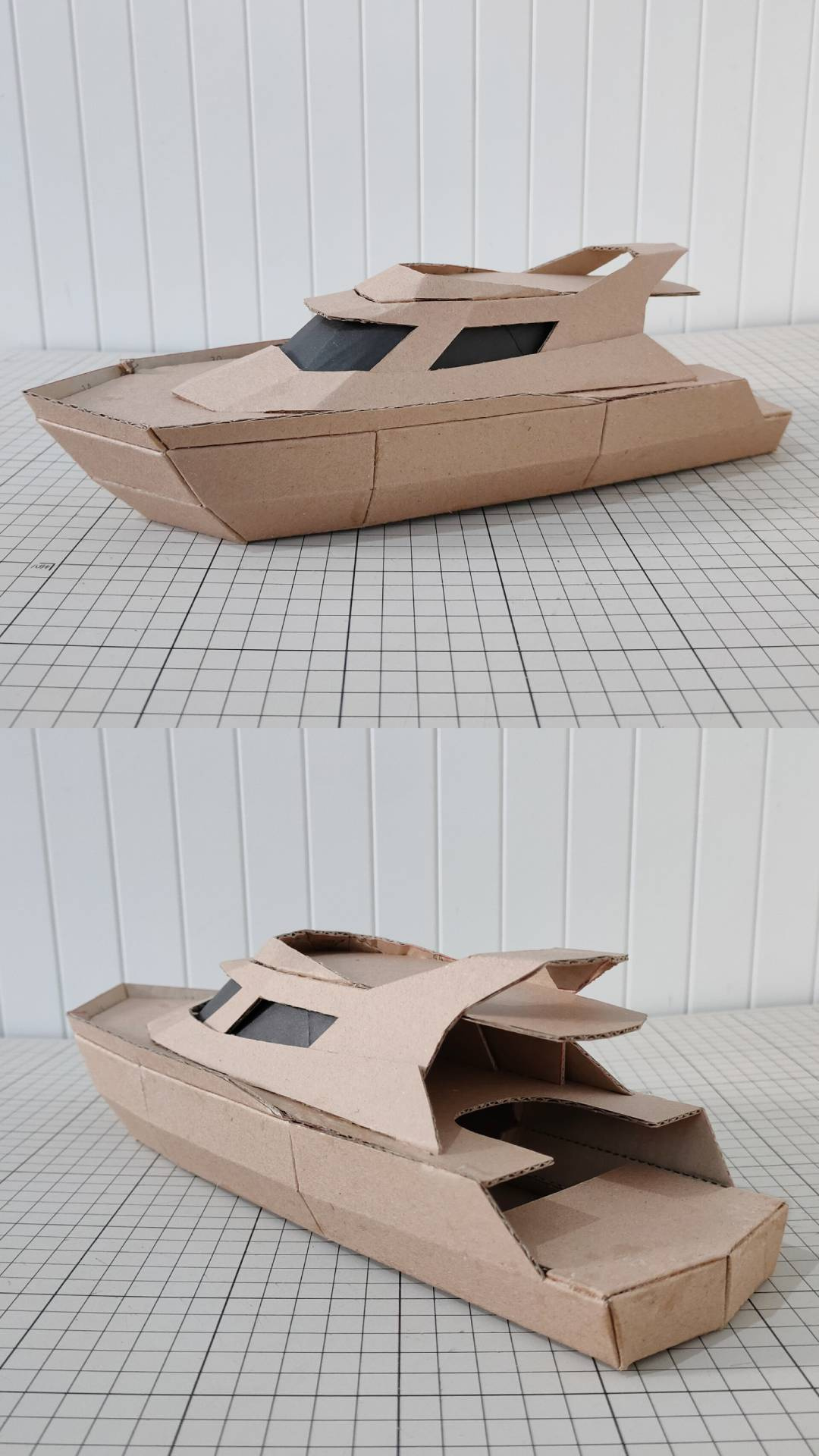 Cardboard Craft 1743: Luxurious Yacht Boat with Printable Cardboard Boat Template