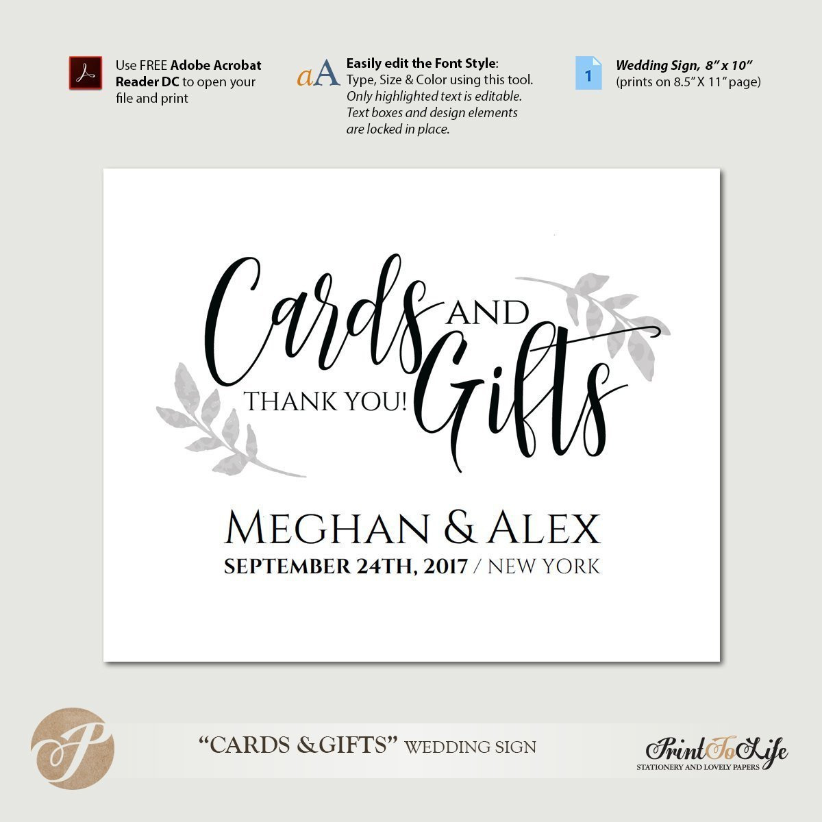 Cards And Gifts Sign, Wedding Cards Sign, Gifts And Cards Sign within Cards and Gifts Sign Free Printable