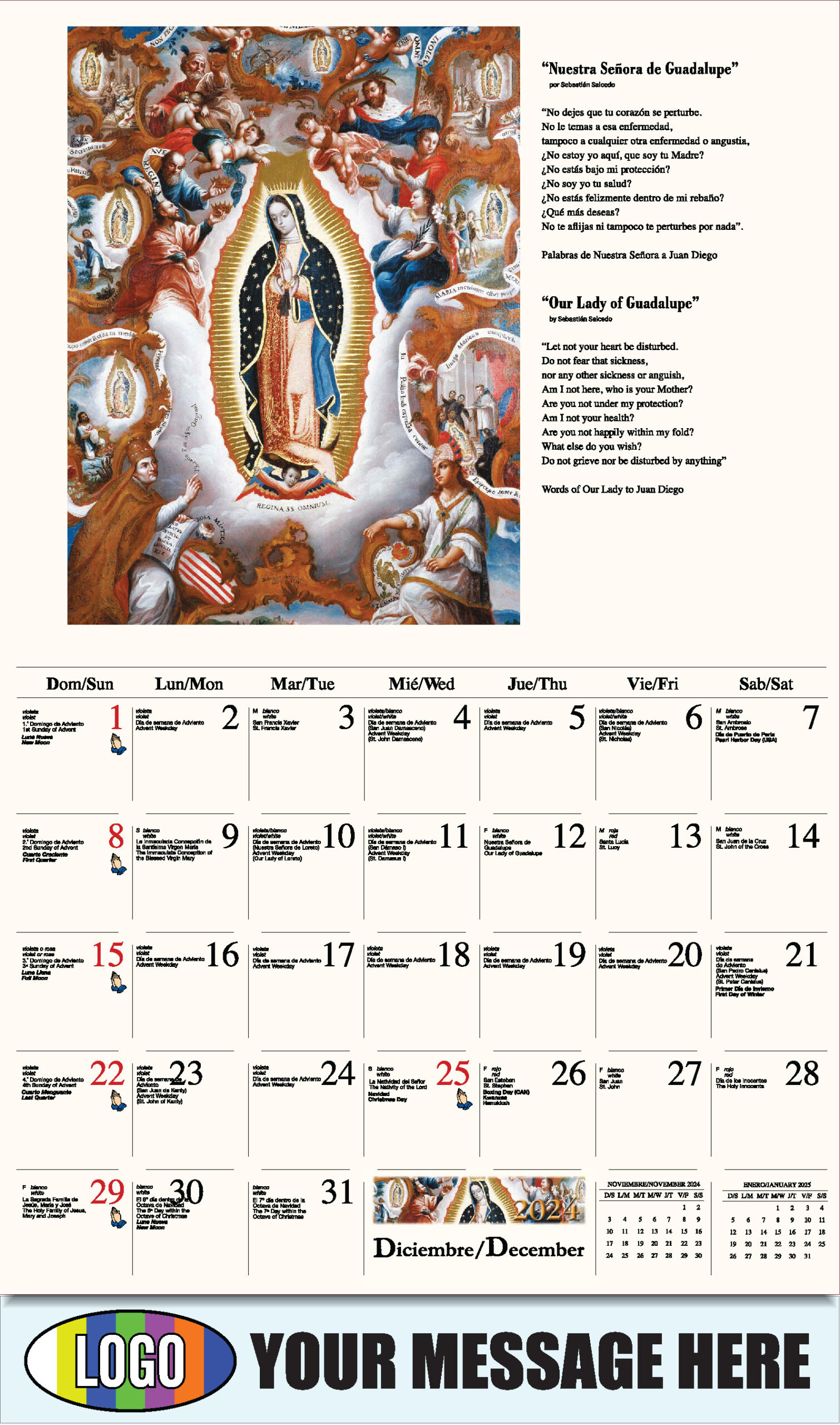 Catholic Inspiration (Spanish-English Bilingual) with regard to Free Printable Catholic Calendar 2025