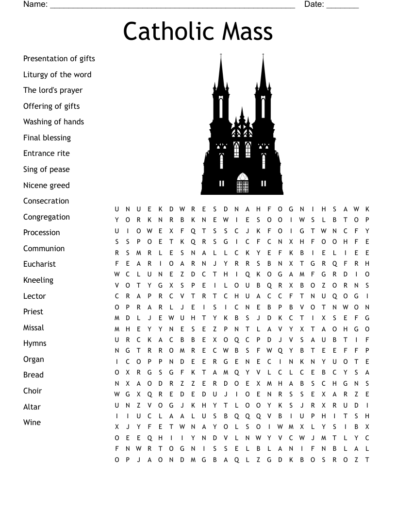 Catholic Mass Word Search - Wordmint inside Catholic Word Search Printable