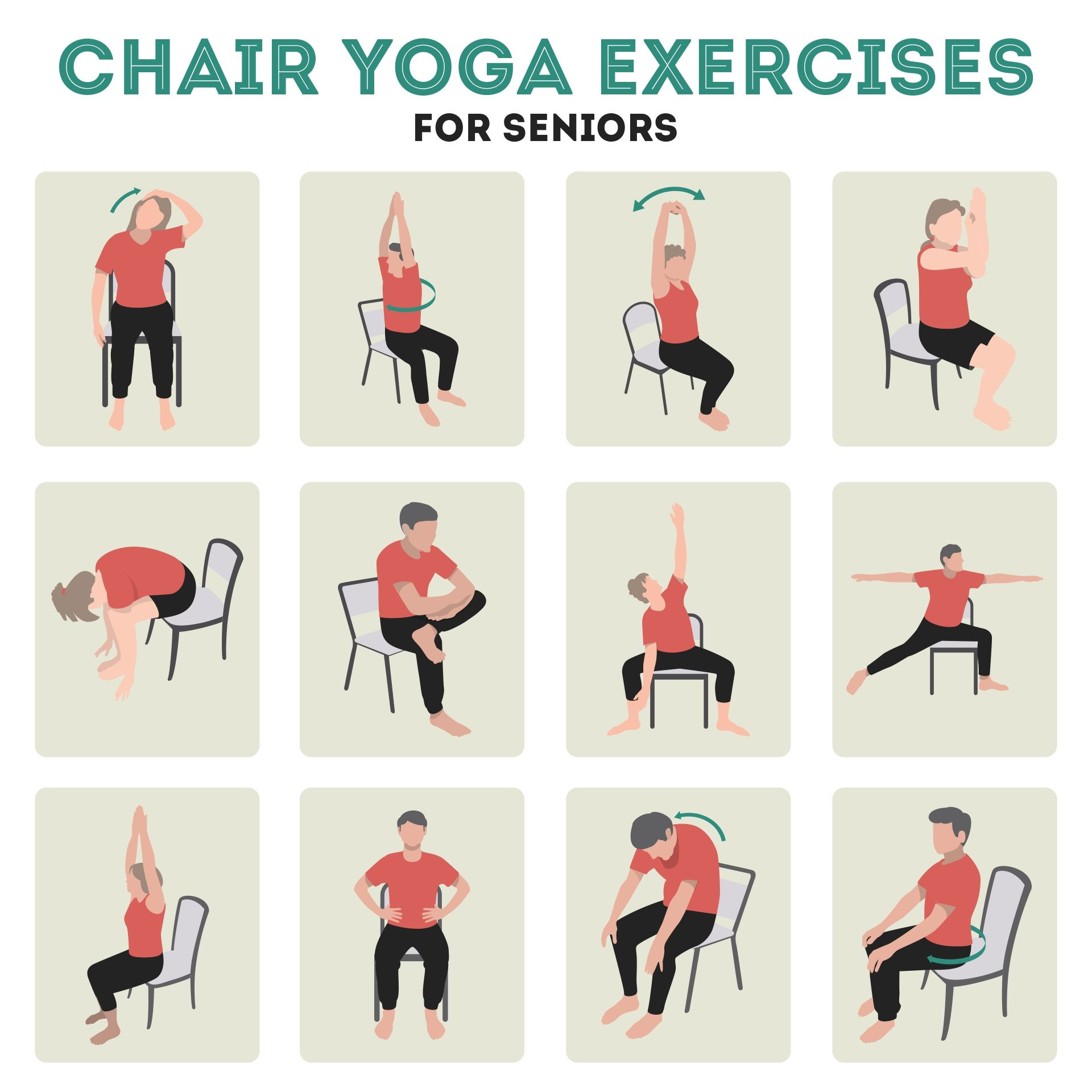 Chair Yoga Poses - 10 Free Pdf Printables | Printablee for Free Printable Chair Yoga Exercises For Seniors