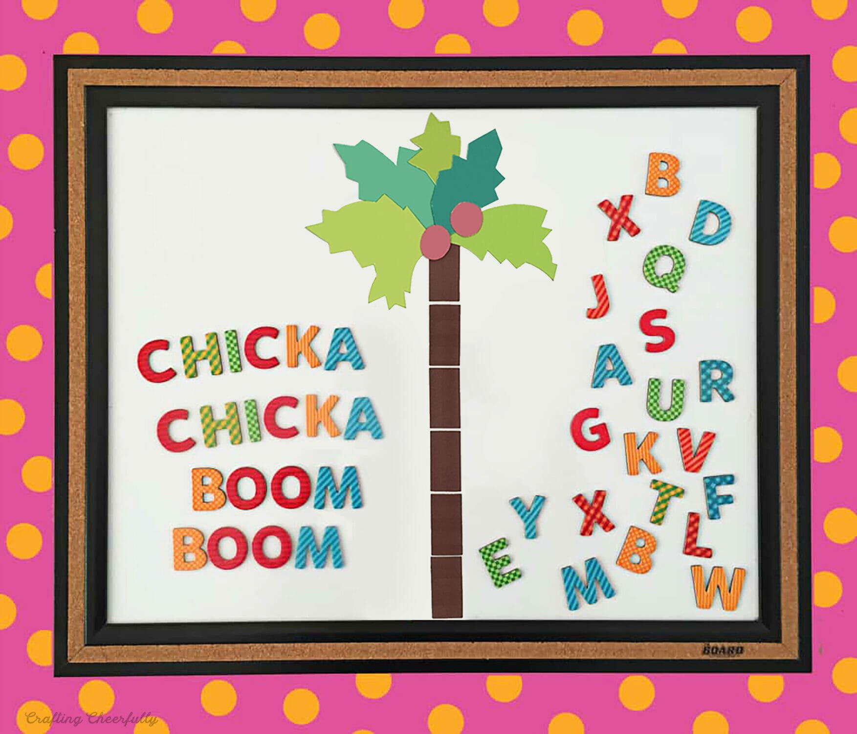 Chicka Chicka Boom Boom Abc Learning Board - Crafting Cheerfully throughout Chicka Chicka Boom Boom Bulletin Board Printables