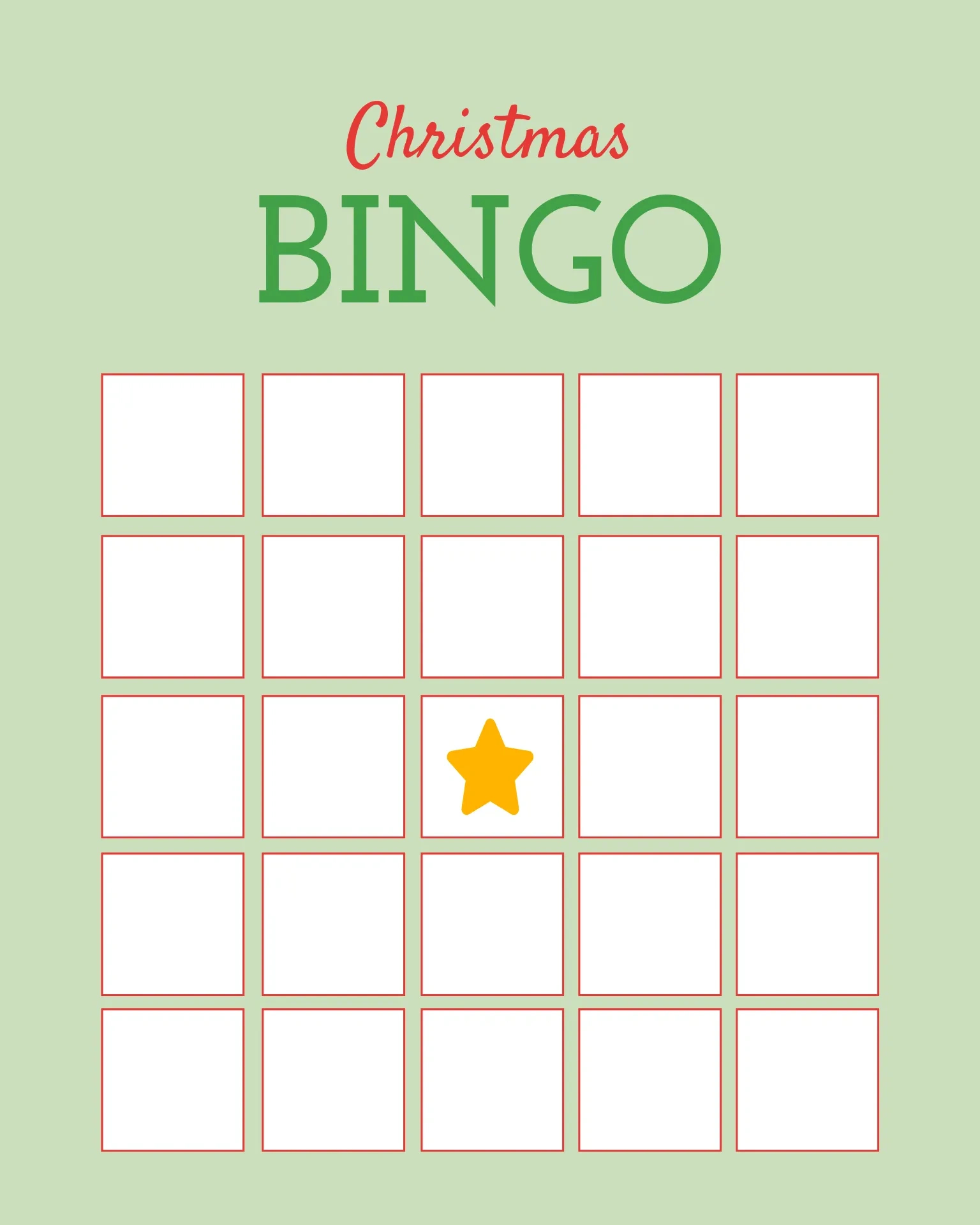 Christmas Bingo Card Template — Kapwing pertaining to Printable Blank Christmas Bingo Cards