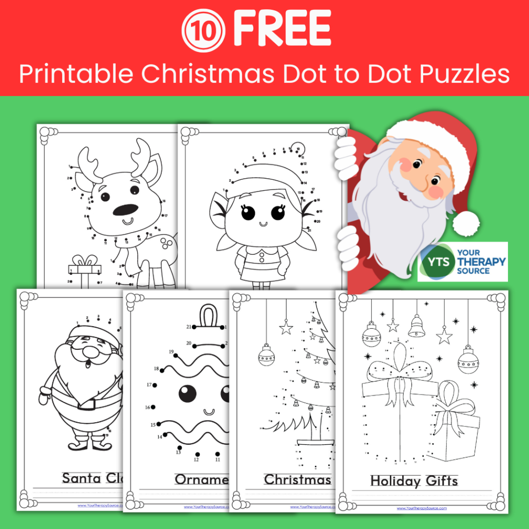 Christmas Dot To Dot Free Printables - Your Therapy Source in Holiday Dot to Dot Free Printables