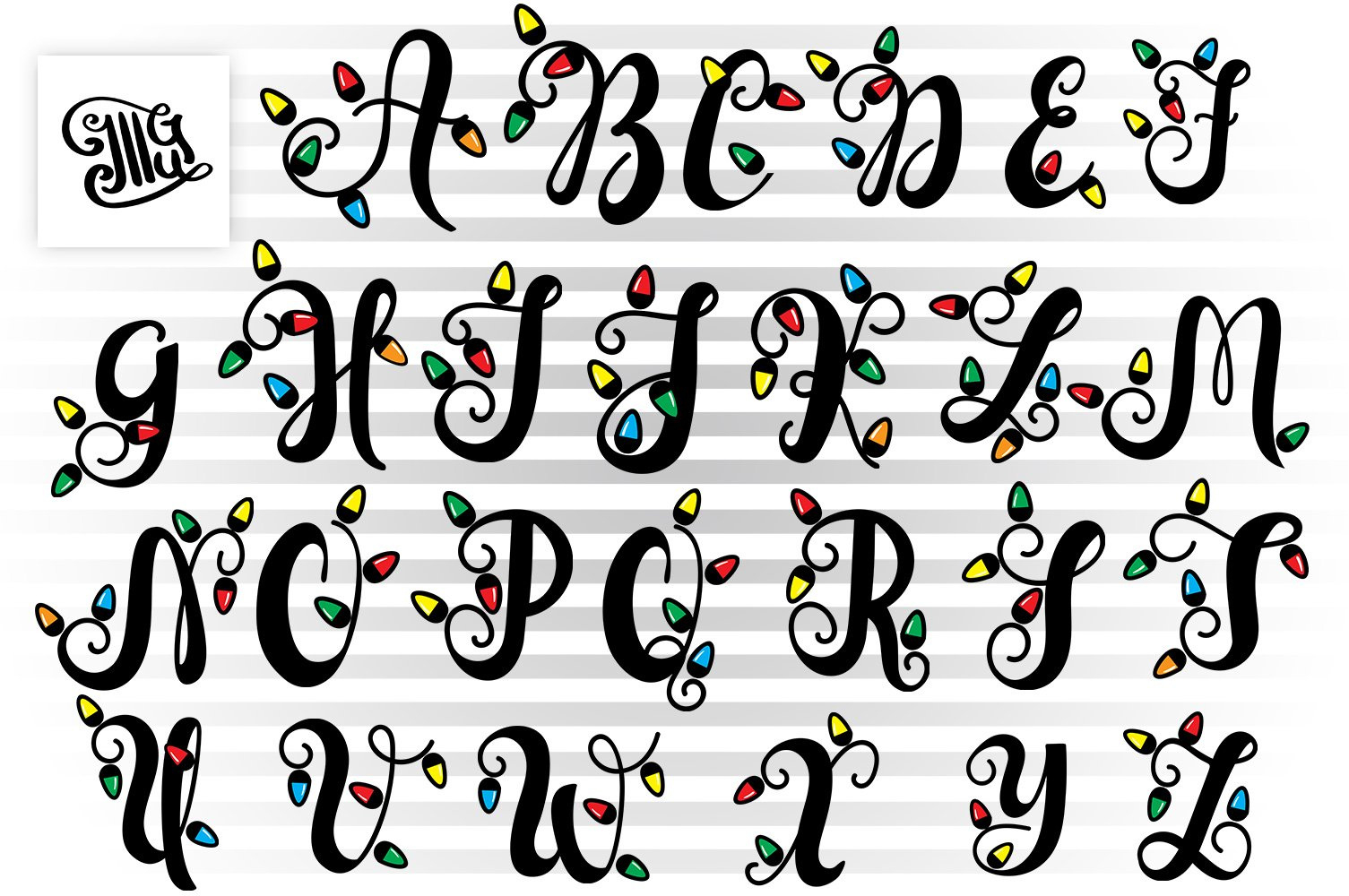 Christmas Lights Letters Svg For Christmas (380937) throughout Christmas Lights Letters Printable