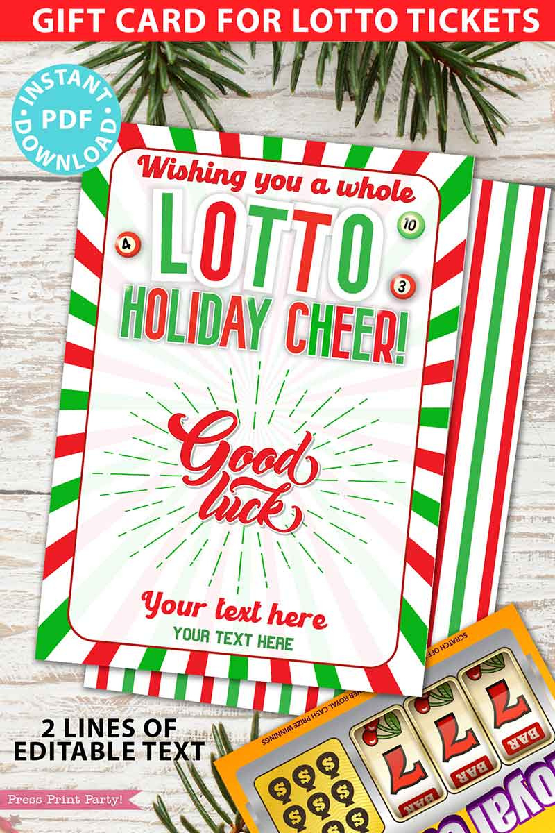 Christmas Lottery Ticket Holder, Wishing You A Whole Lotto Holiday in Wishing You a Lotto Holiday Cheer Free Printable