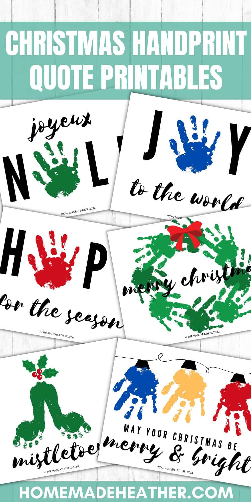 Christmas Quote Handprint Art Printables » Homemade Heather intended for Free Christmas Handprint Printable