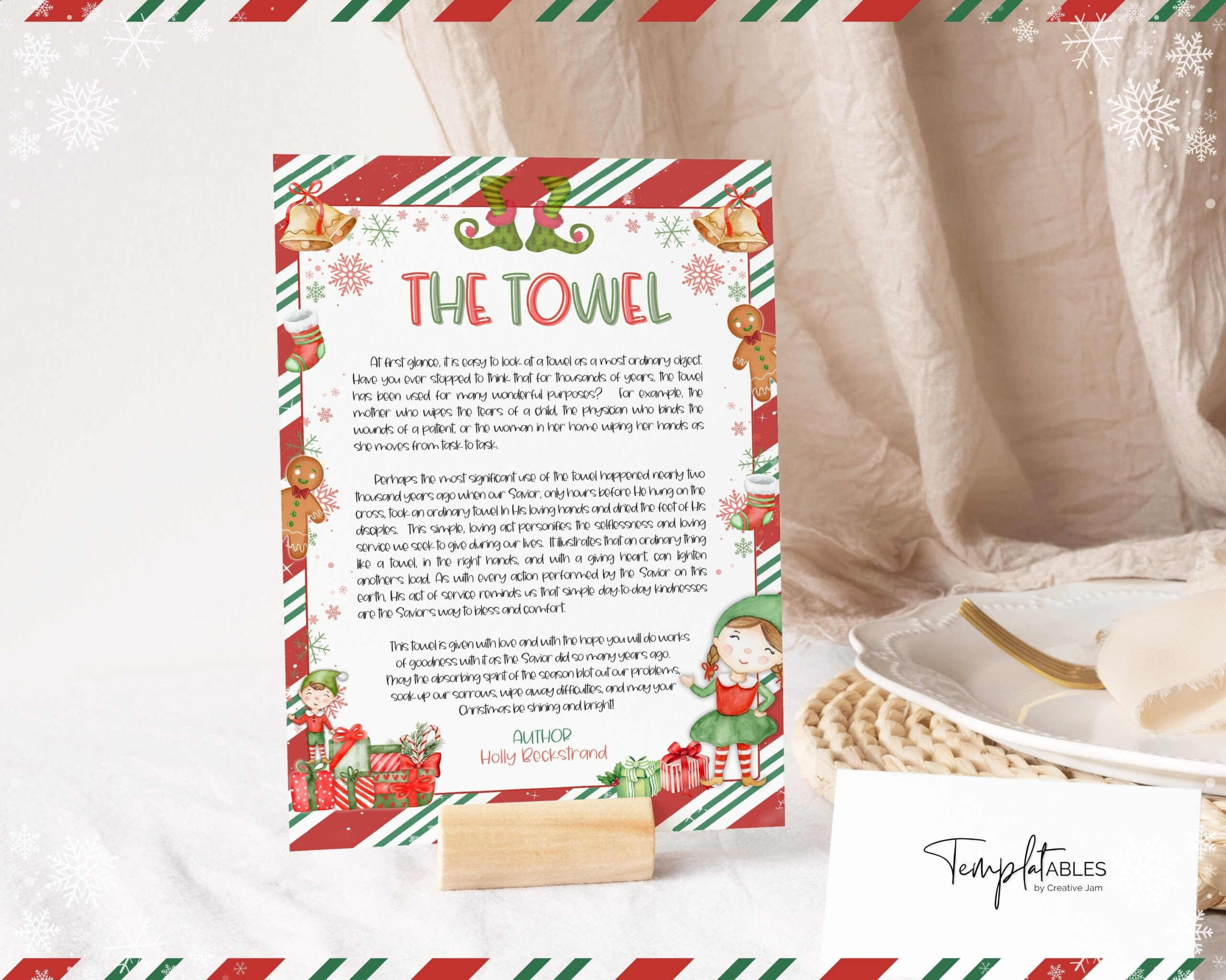 Christmas Towel Story, Printable Christmas Story, The Towel Poem inside Christmas Towel Poem Free Printable