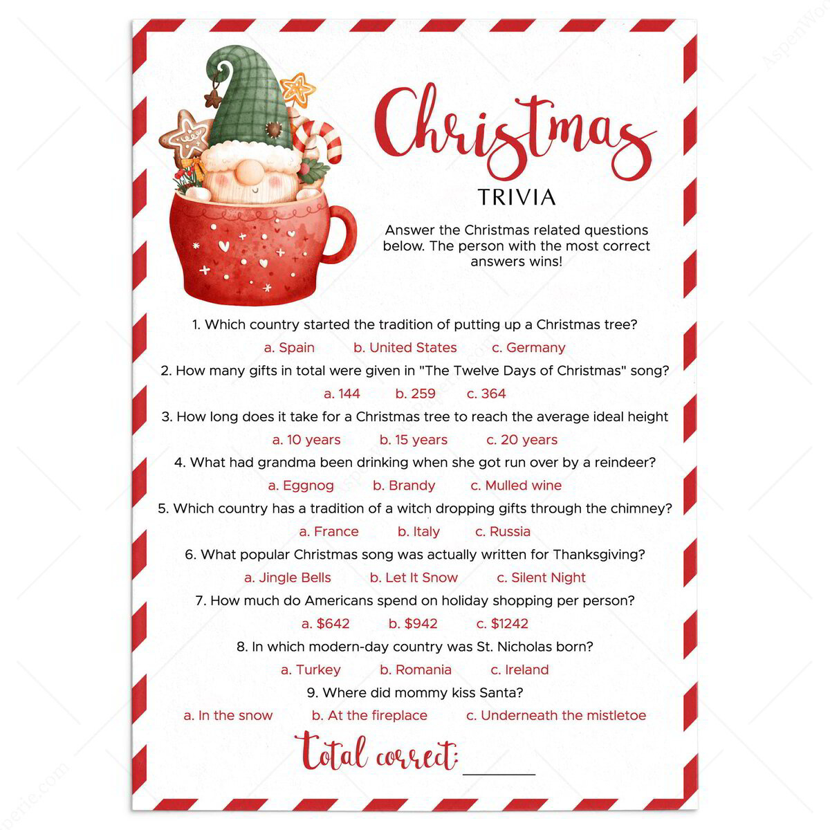 Christmas Trivia Questions And Answers | Printable Game intended for December Trivia Questions And Answers Printable