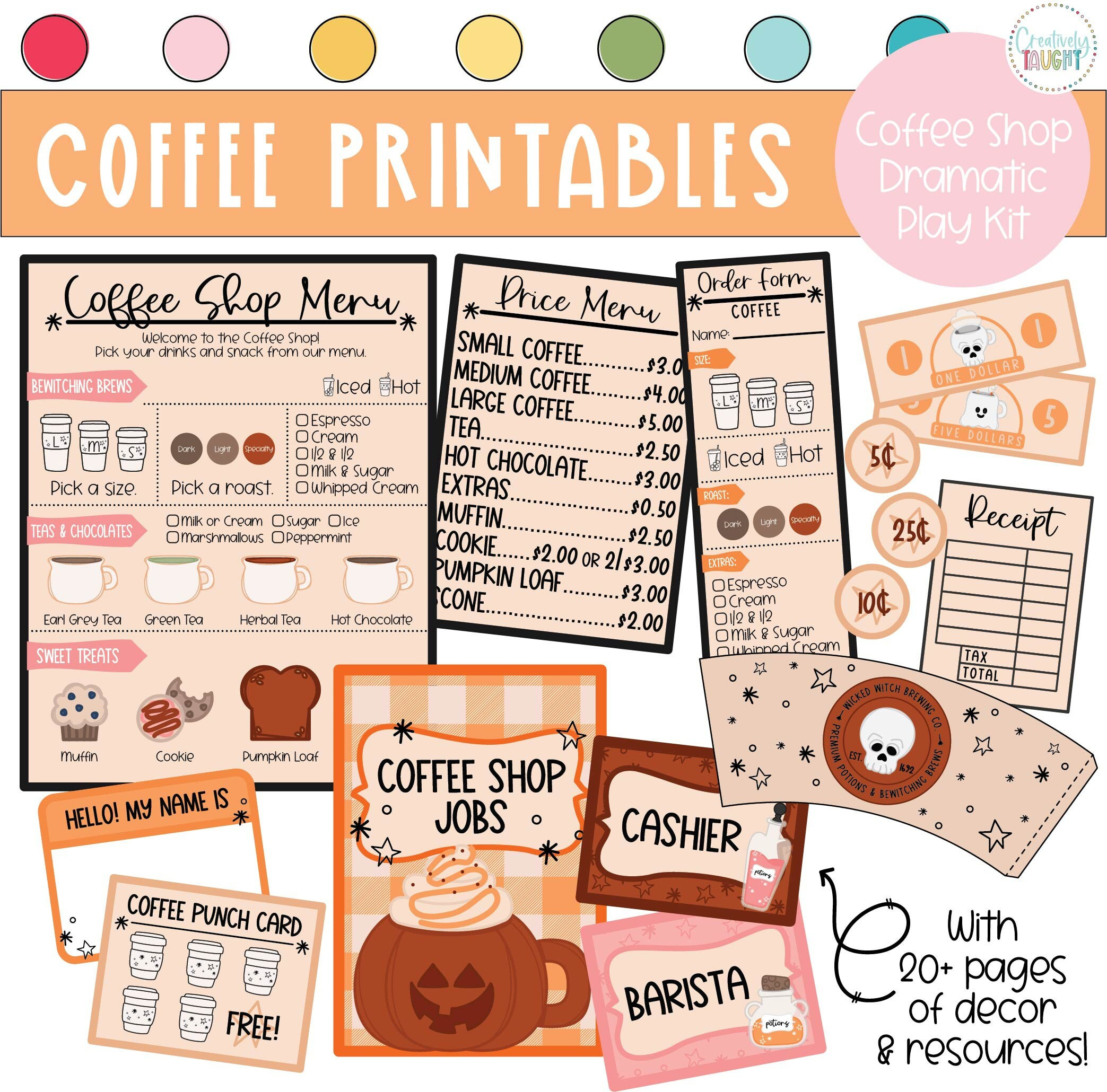 Coffee Shop Dramatic Play Kit Printable Dramatic Play Kit For for Coffee Shop Dramatic Play Printables Free