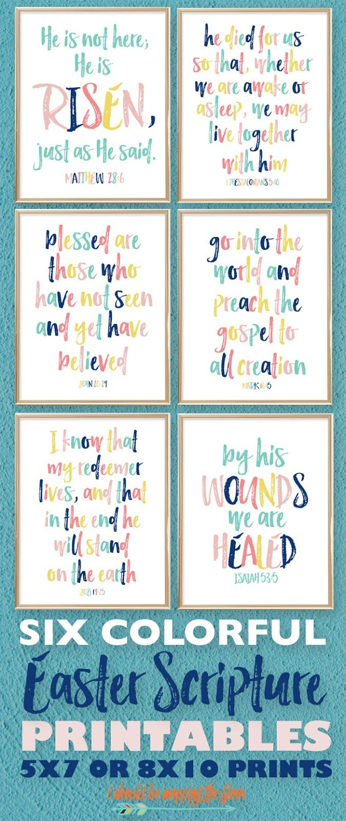 Colorful Printable Easter Bible Scriptures in Free Printable Easter Bible Verses