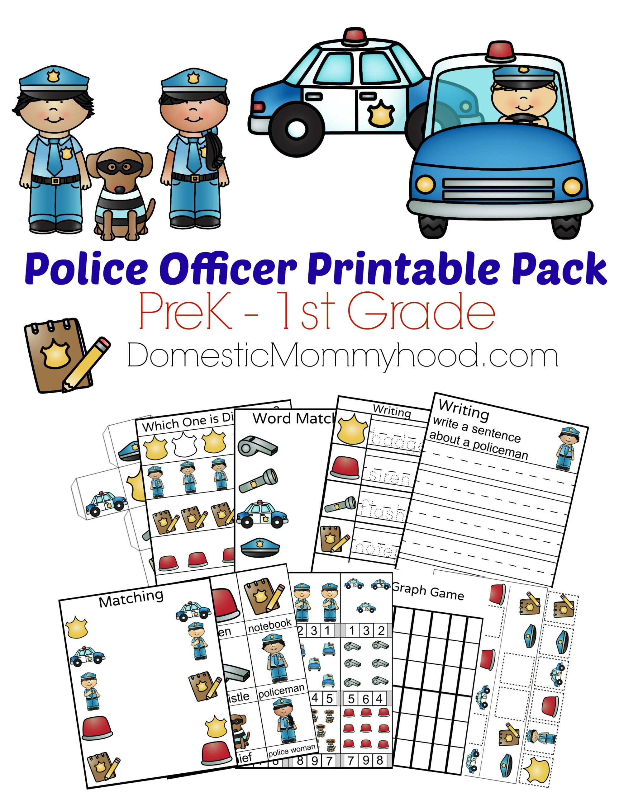 Community Helpers Week Theme Pre-K Printable (Police Officer inside Free Printable Preschool Police Officer Worksheets