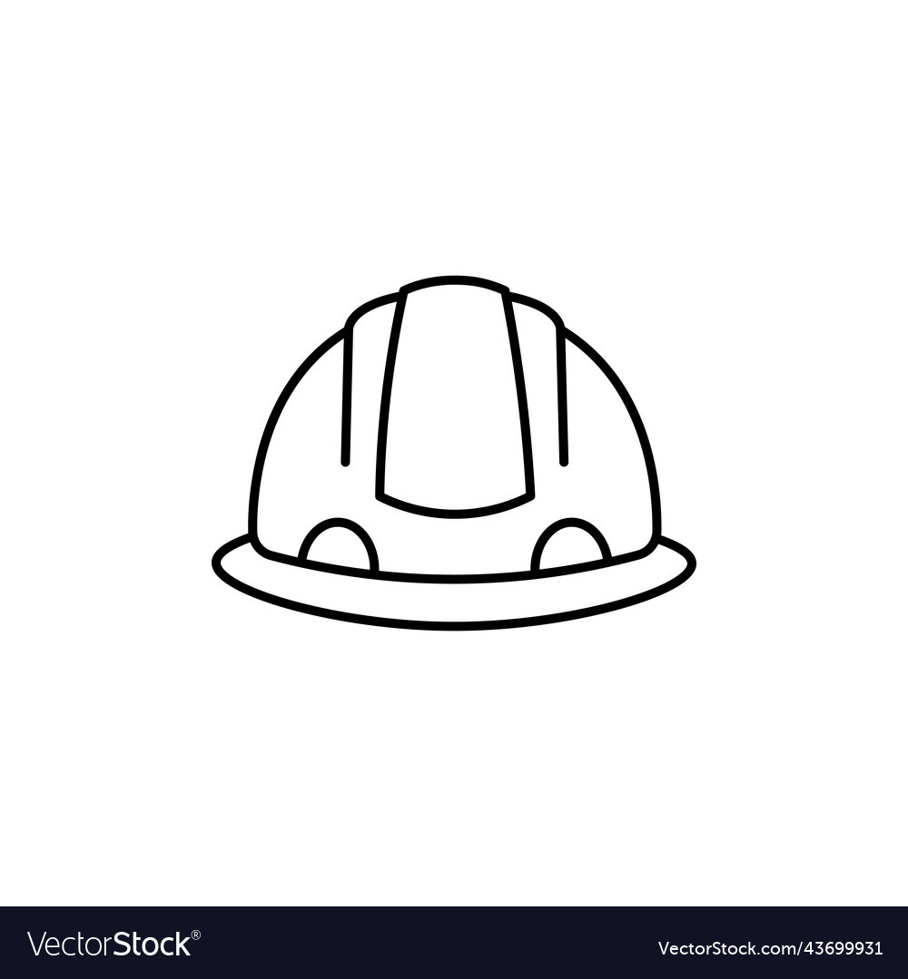 Construction Helmet Line Art Icon Design Template Vector Image inside Printable Hard Hat Template