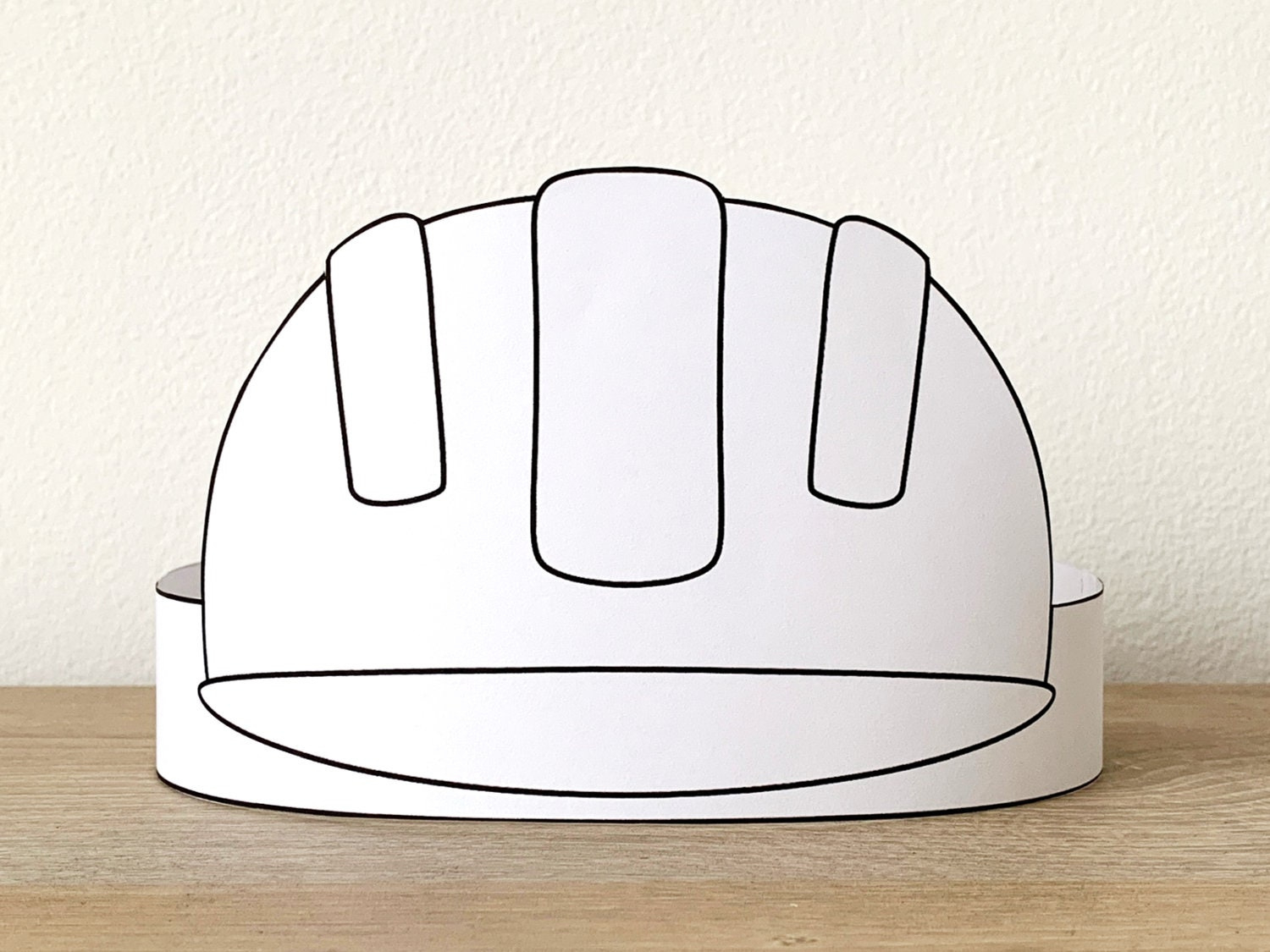 Construction Worker Builder Helmet Paper Crown Party Coloring intended for Printable Hard Hat Template