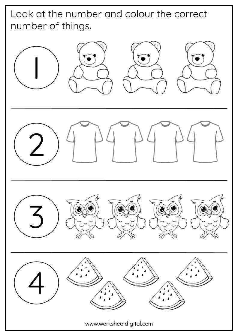 Counting To 5 - Worksheet Digital | #1 Teacher-Made Resources with Count And Color Worksheet Printable