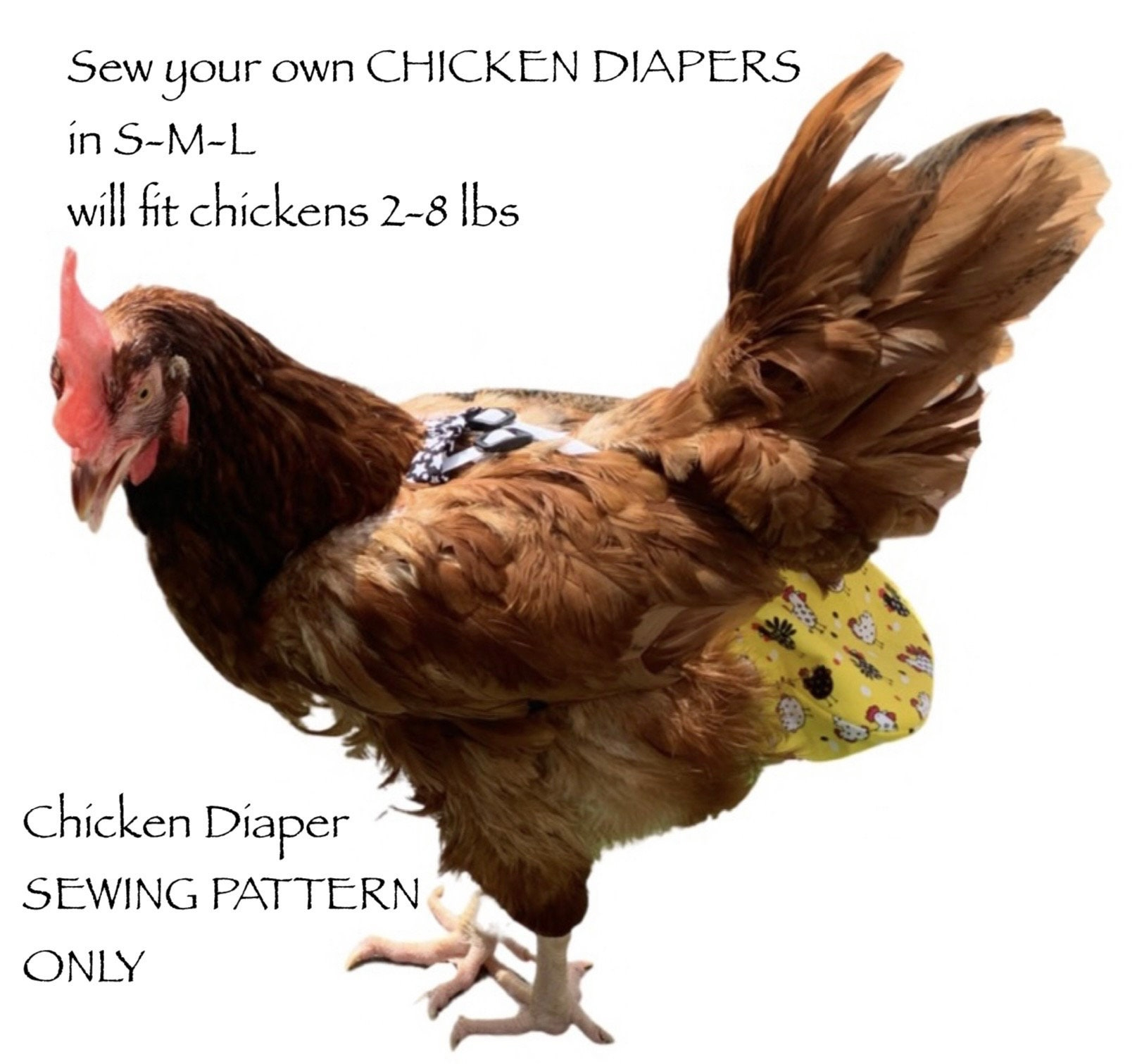 Cousez Vos Propres Couches Poulet En Trois Tailles P-M-L, Ainsi for Printable Chicken Diaper Pattern Free