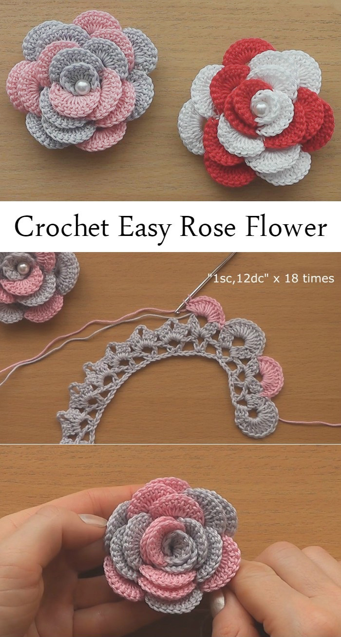 Crochet Rose Flower Patterns For Beginners for Free Printable Crochet Rose Pattern