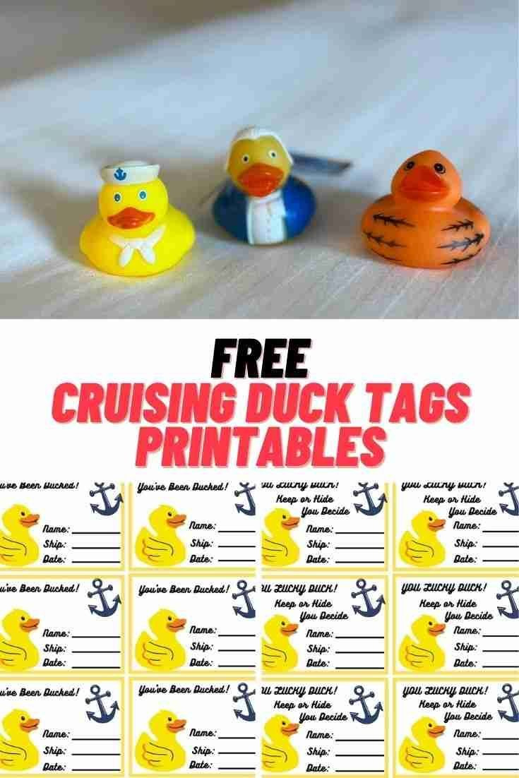 Cruise Duck Tags Free Printable for Carnival Cruise Duck Tags Free Printable