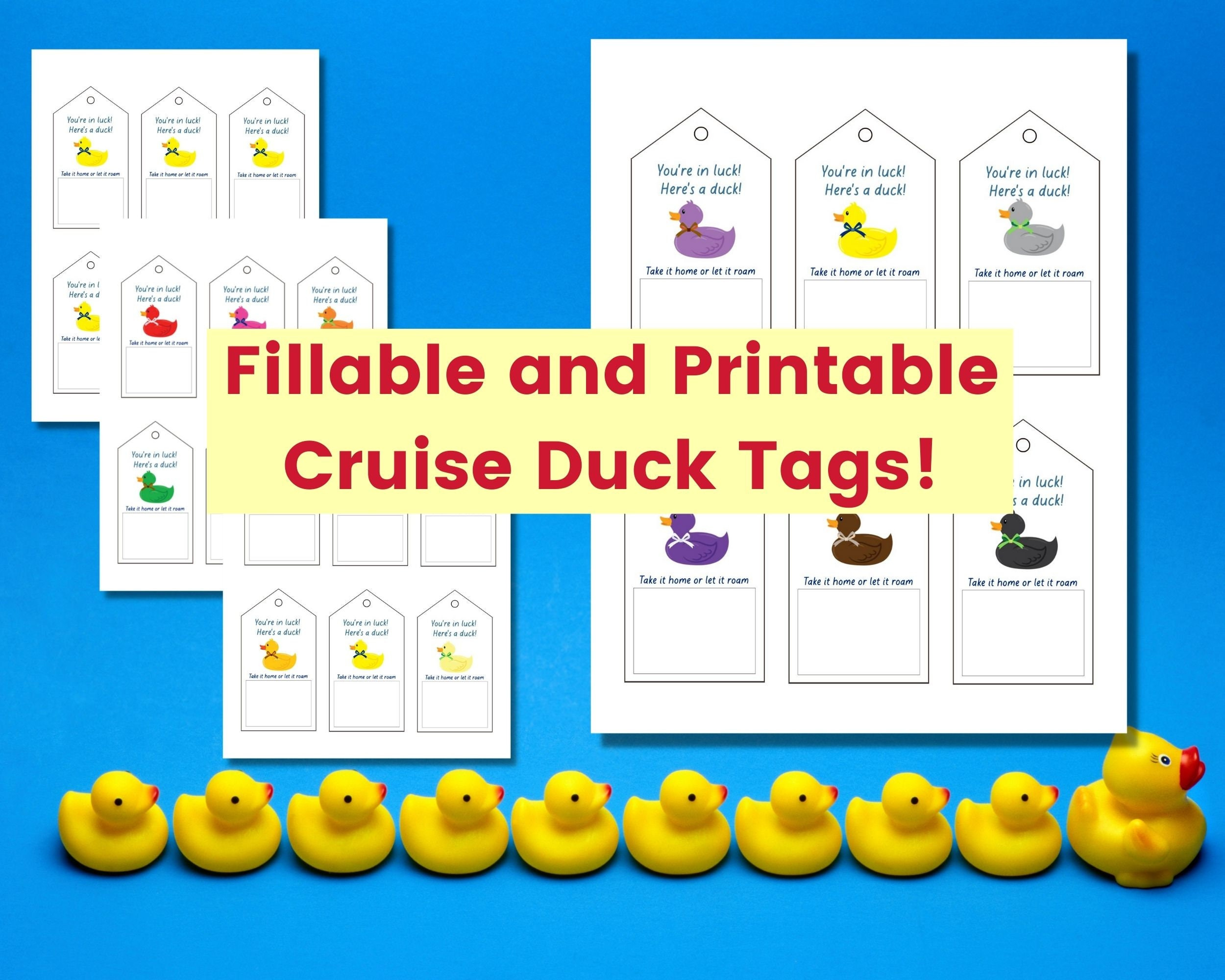 Cruising Duck Tags With Fillable Pdf And Printable Pdf For Your for Carnival Cruise Duck Tags Free Printable