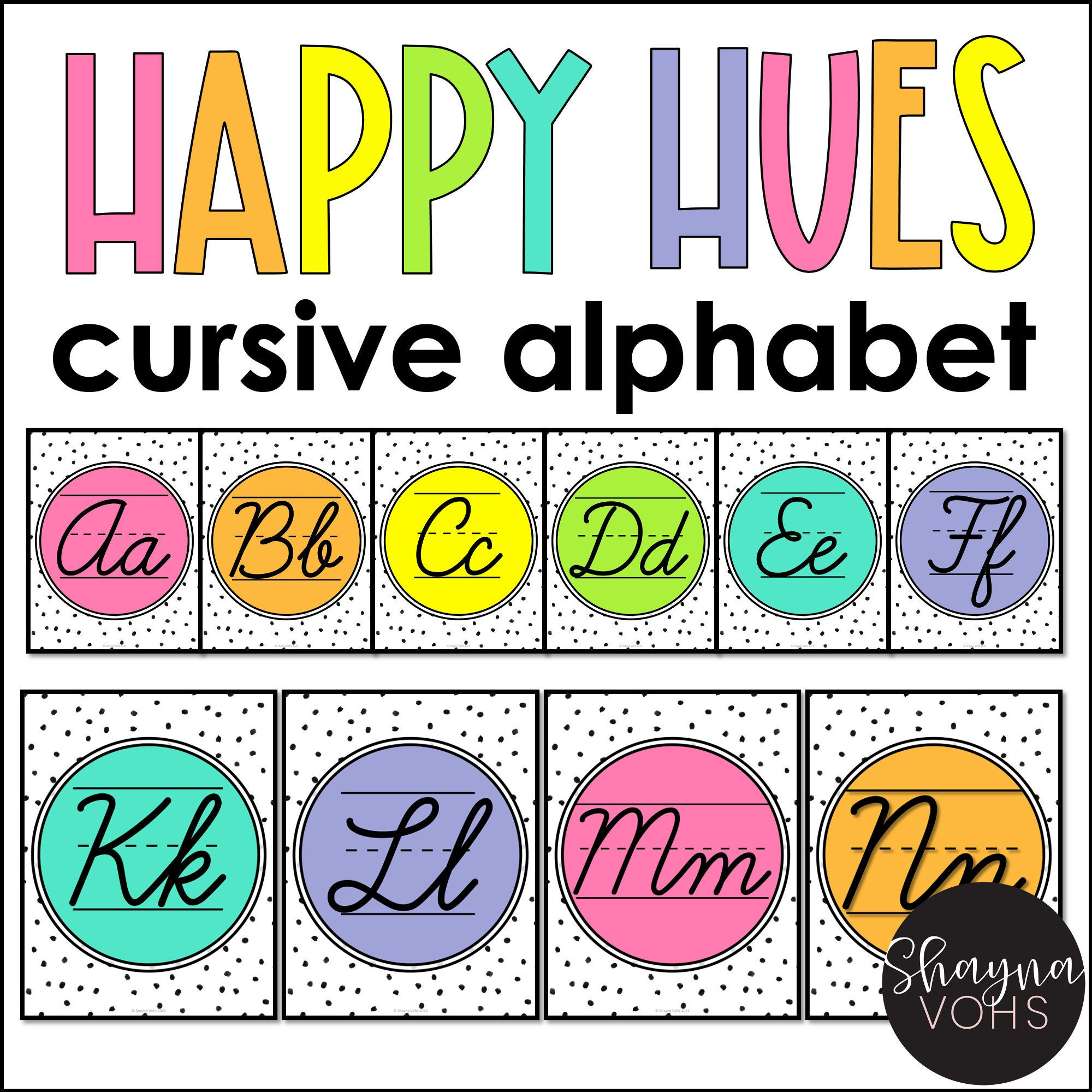 Cursive Alphabet Posters, Cursive Alphabet Chart, Bright Cursive regarding Printable Cursive Letters For Classroom Display