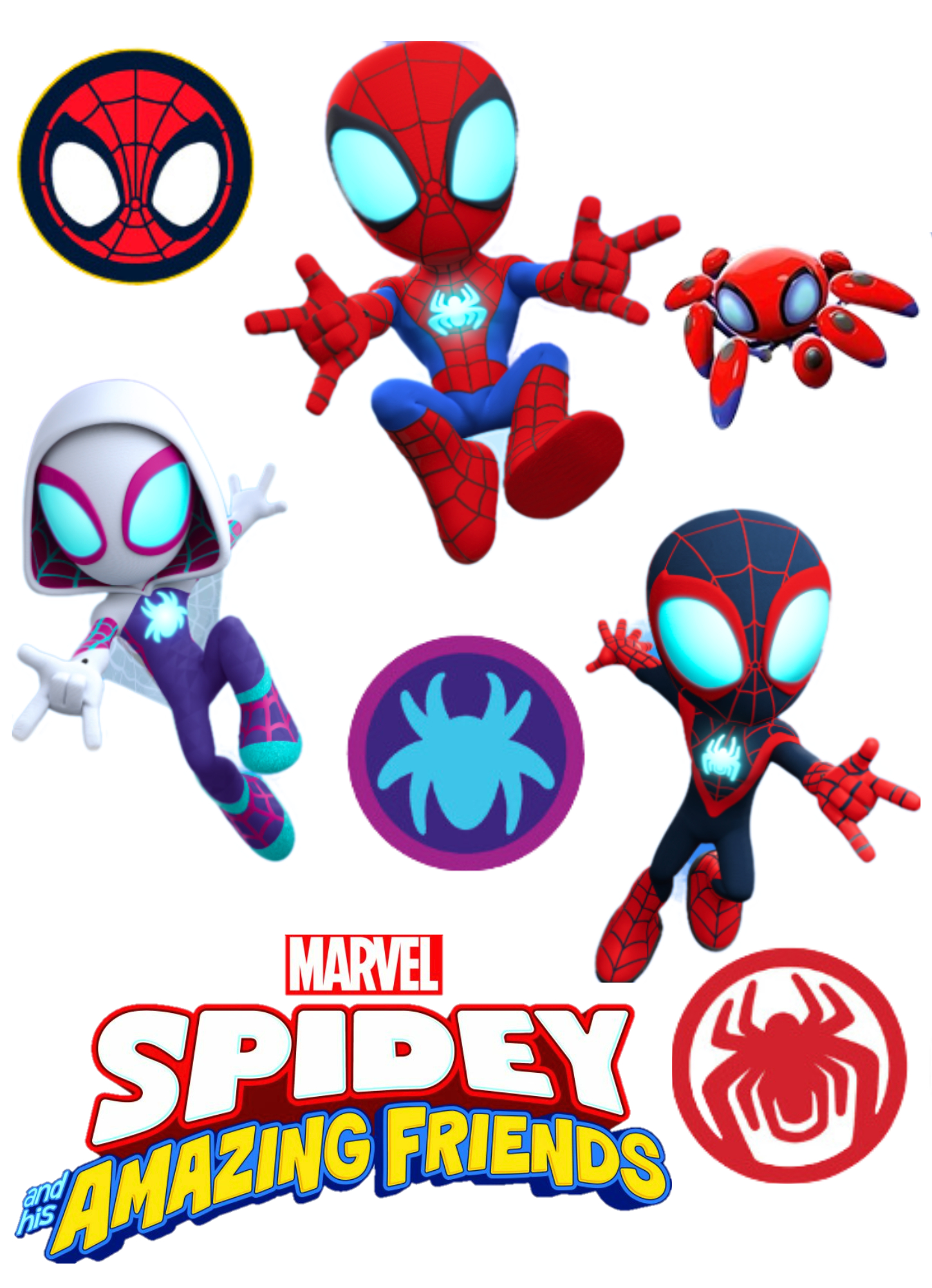 Custom Spidey Cake Topper And Edible Print in Spidey and His Amazing Friends Cake Topper Printable