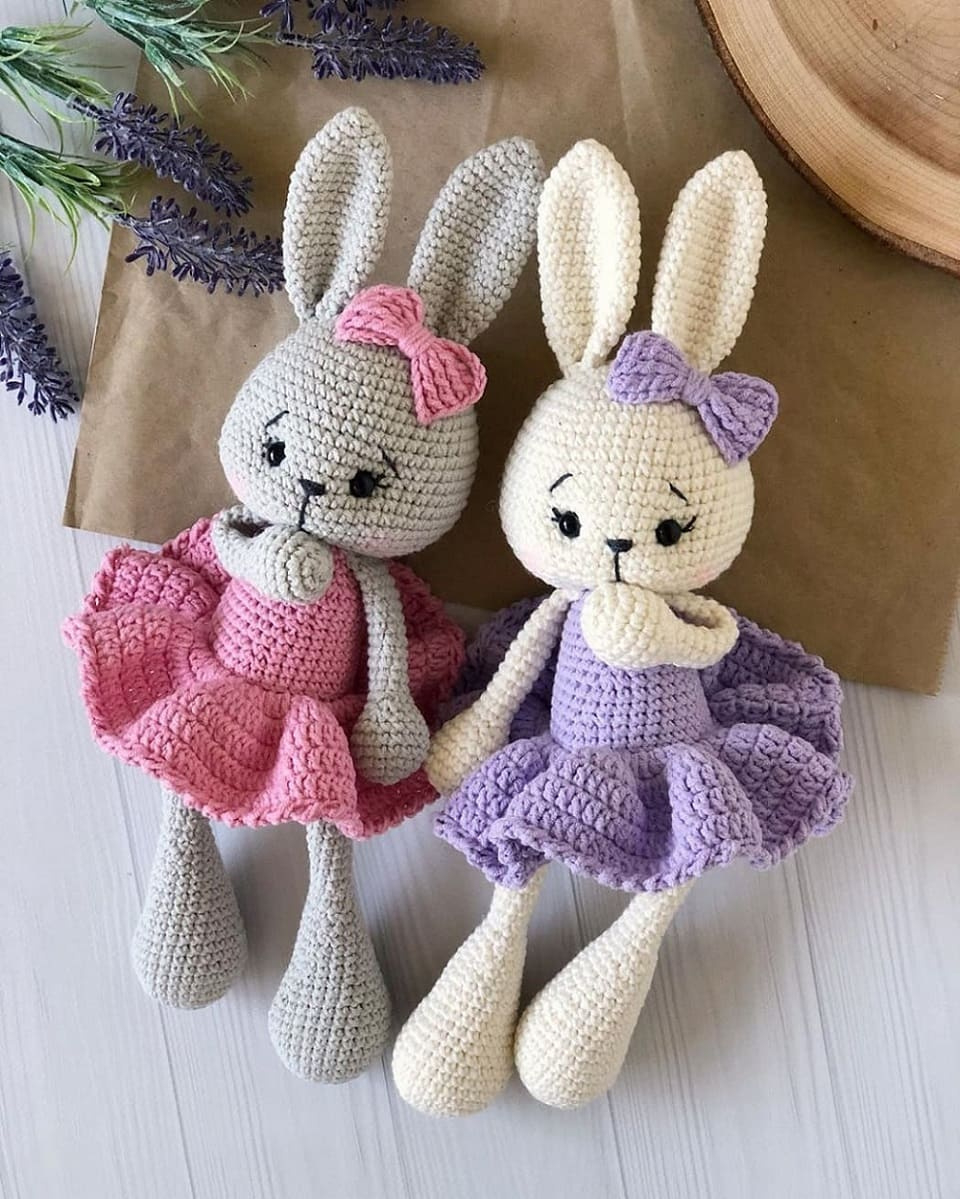 Cute Bunny Amigurumi In Dress Crochet Free Pattern - Always Free intended for Free Printable Crochet Bunny Pattern