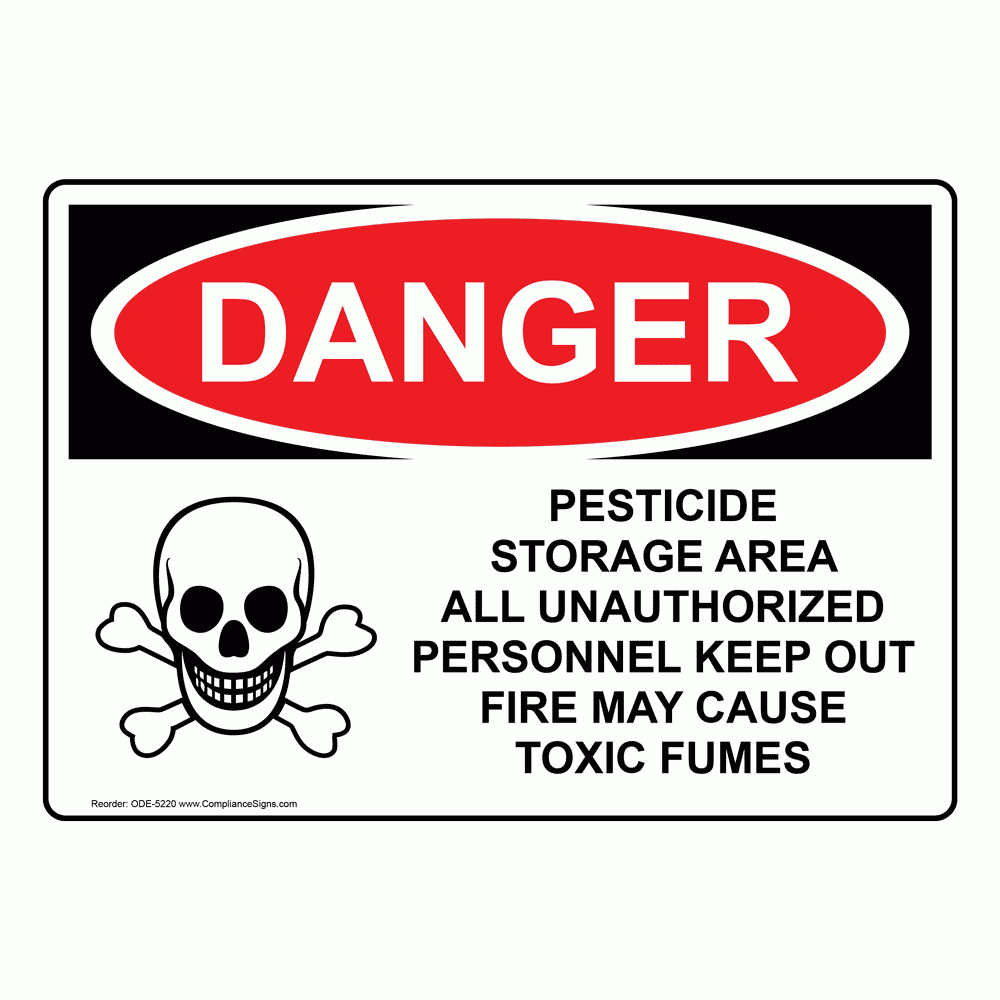 Danger Sign - Pesticide Storage Area Sign - Osha inside Printable Pesticide Warning Signs