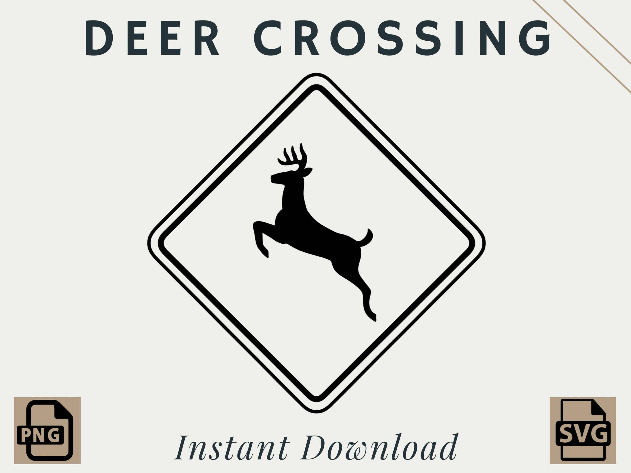 Deer Crossing Road Sign Png Svg Digital Download Printable - Etsy throughout Deer Crossing Sign Printable