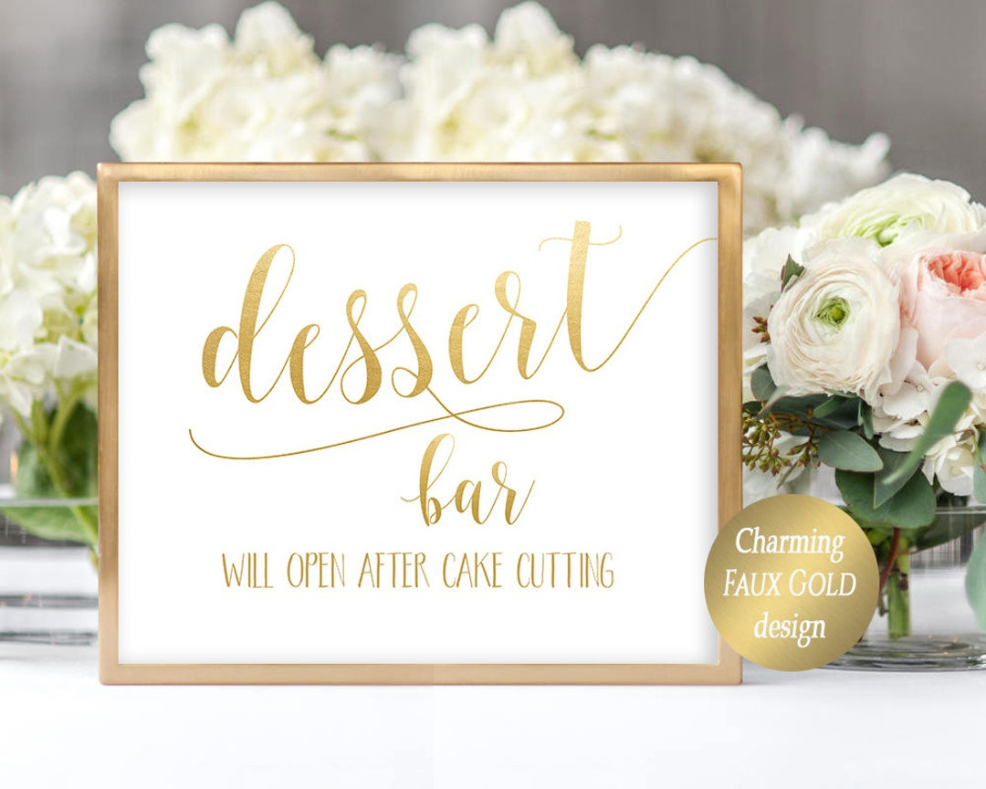 Dessert Bar Sign Printable Dessert Table Printable Wedding Sign intended for Free Printable Dessert Table Signs